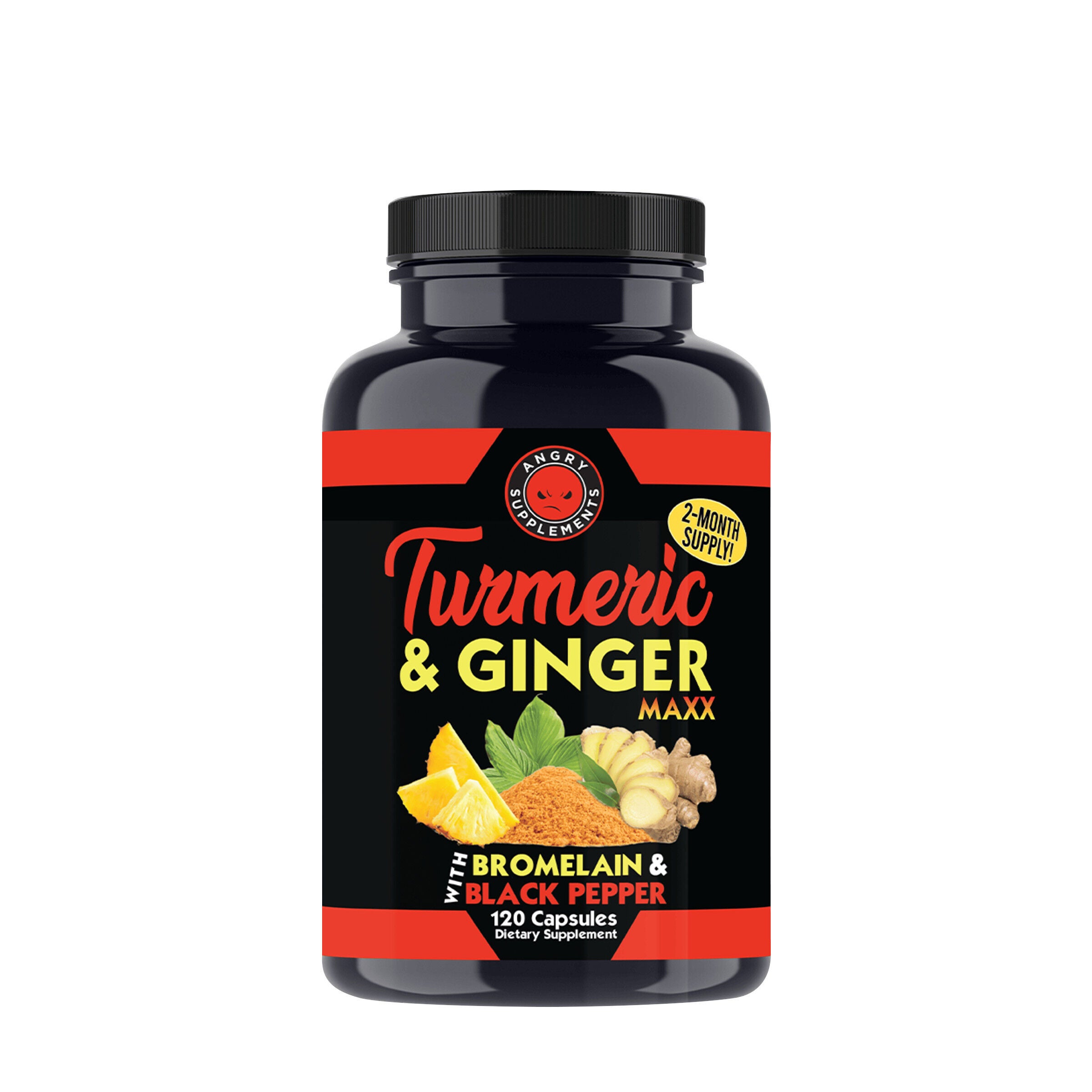 Turmeric and Ginger Maxx with Bromelain and Black Pepper - 120 Capsules (60 Servings)  | GNC