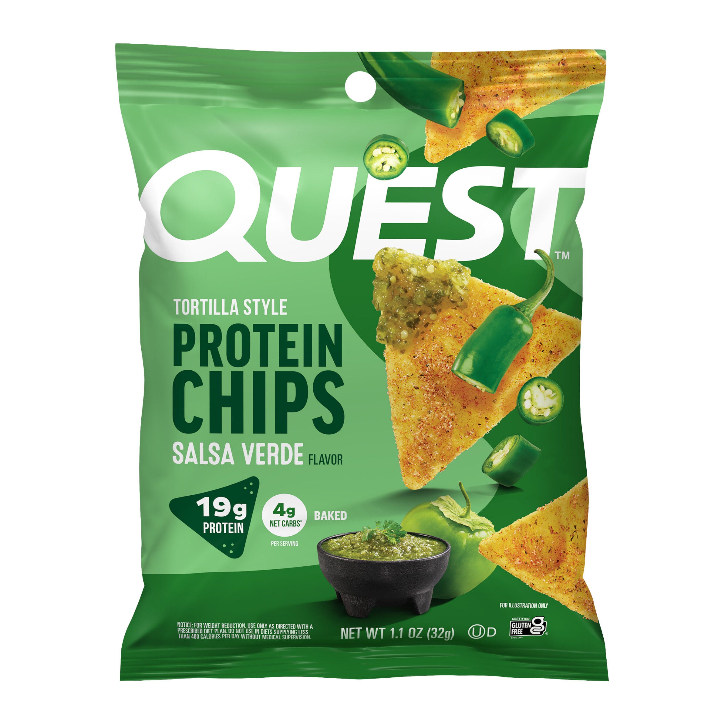 Tortilla Style Protein Chips - Salsa Verde (8 Bags) Salsa Verde | GNC