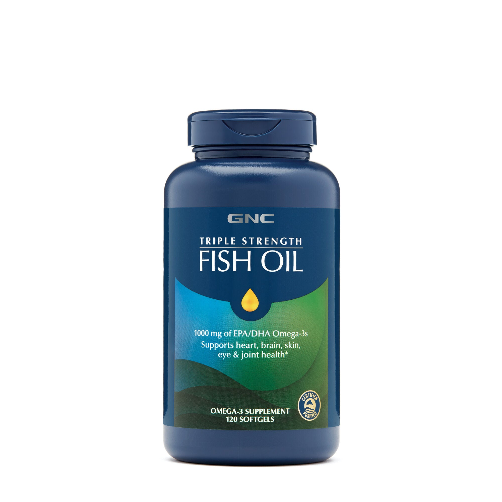 Triple Strength Fish Oil 120 Ct For Brain Eye Heart Health Gnc