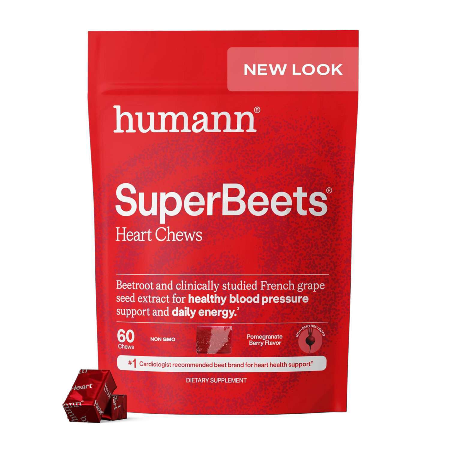 SuperBeets® Heart Chews - Pomegranate Berry - 60 Chews (30 Servings)  | GNC