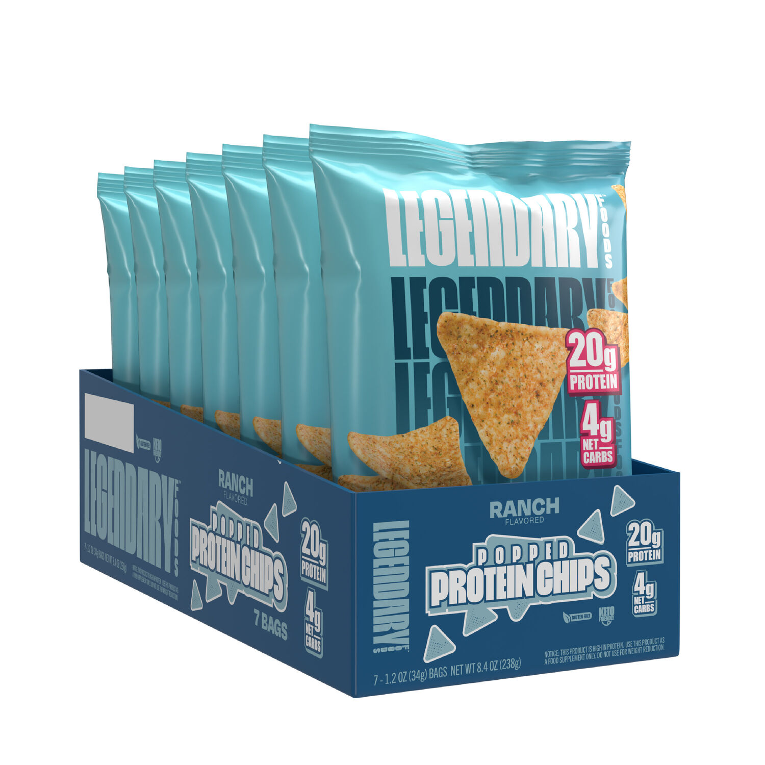 Popped Protein Chips - Ranch &#40;7 Bags&#41;  | GNC