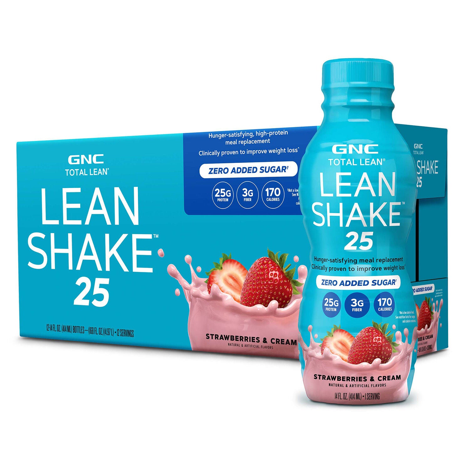 Lean Shake&trade; 25 - Strawberries and Cream - 14oz. &#40;12 Bottles&#41; Strawberries and Cream | GNC