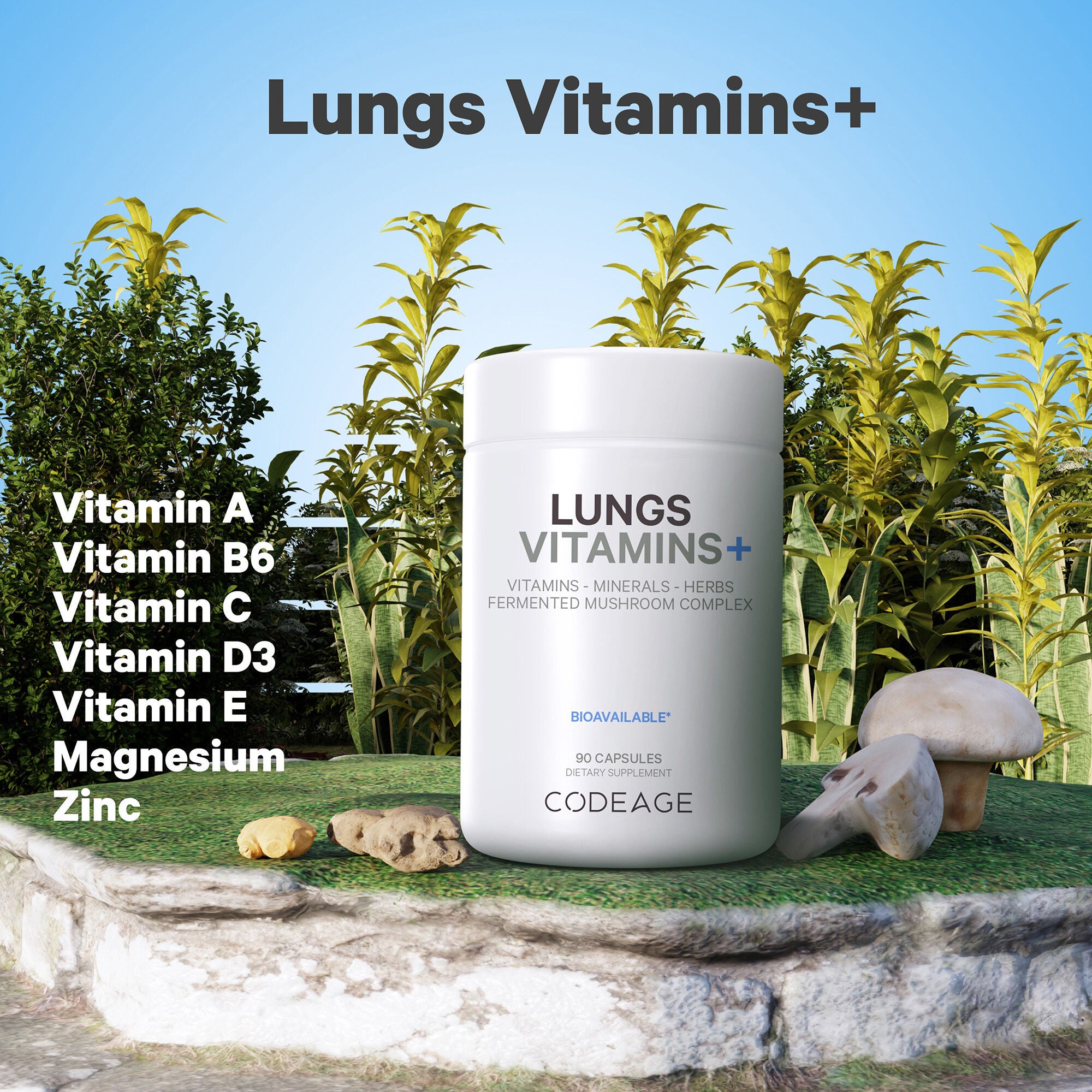 Lungs Vitamins + - 90 Capsules (30 Servings)