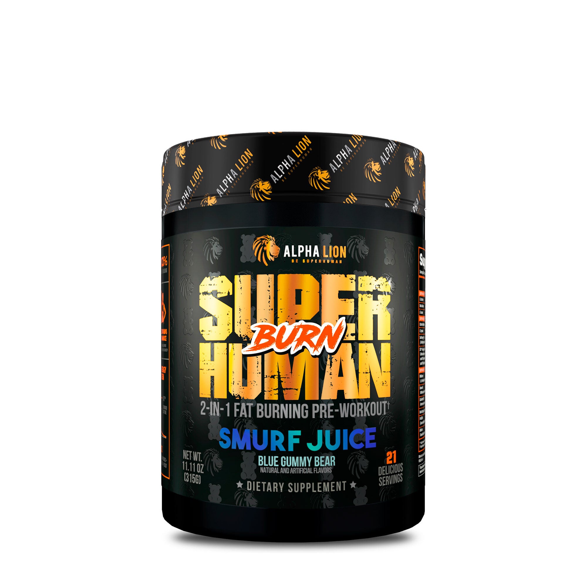 Superhuman Burn 2in1 Fat Burning PreWorkout Blue Gummy Bear (21