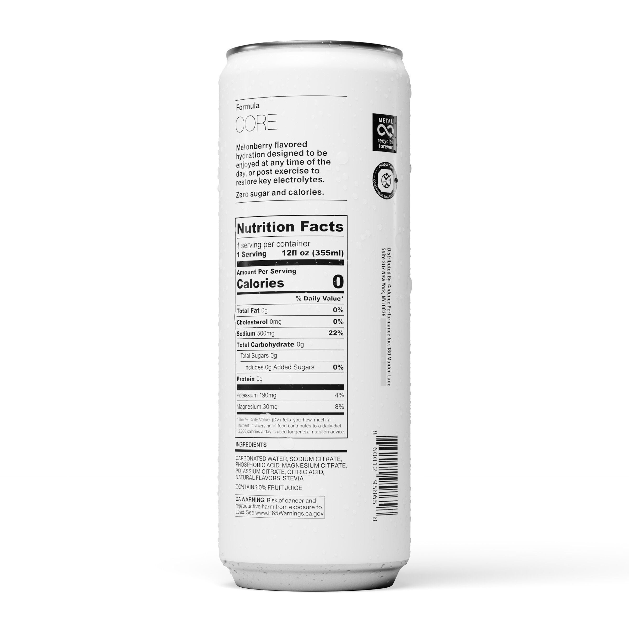 Core Electrolyte Hydration Drink - Melonberry 12 fl oz (12 Cans)