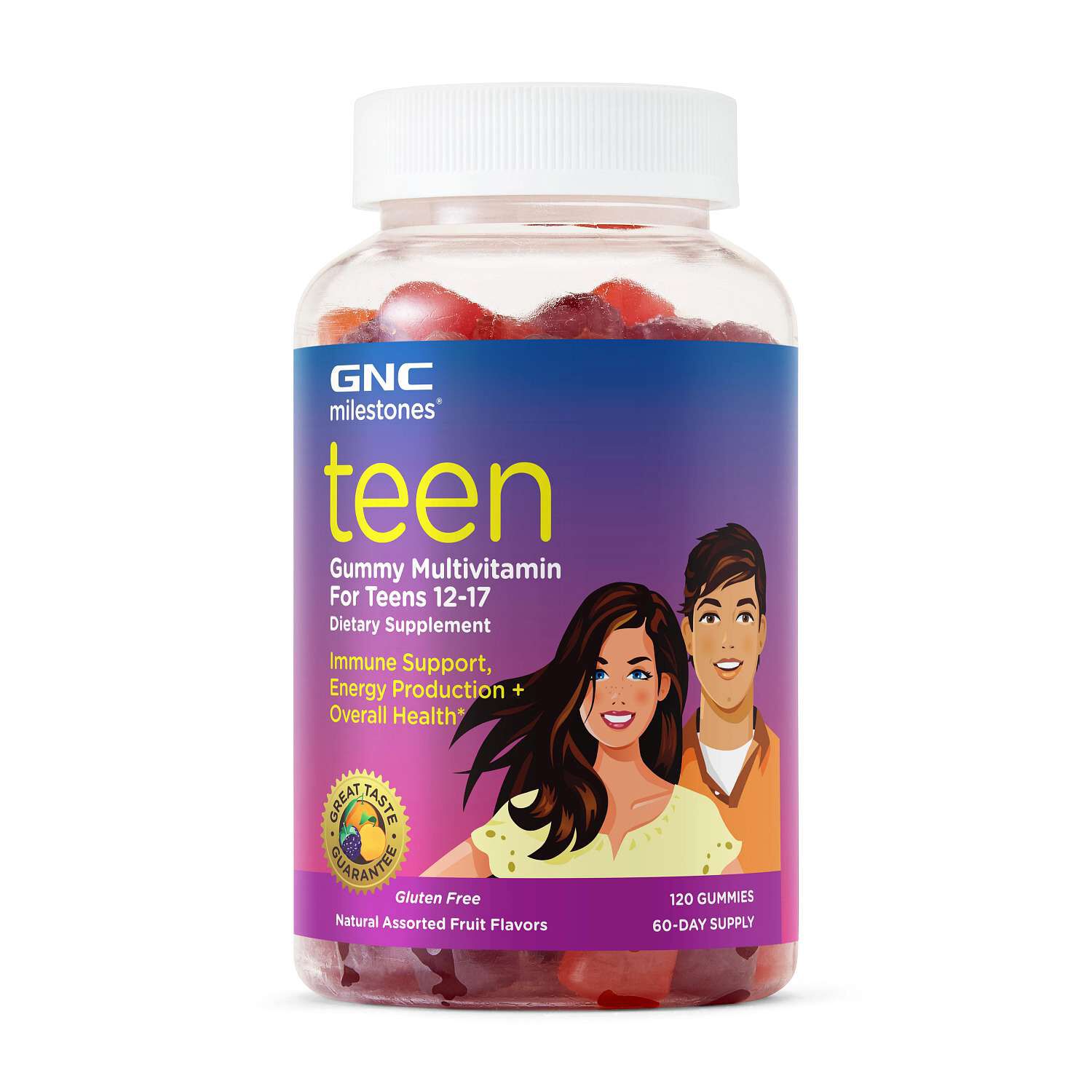 Teen Multivitamin - Natural Fruit Flavors - 120 Gummies (60 Servings)