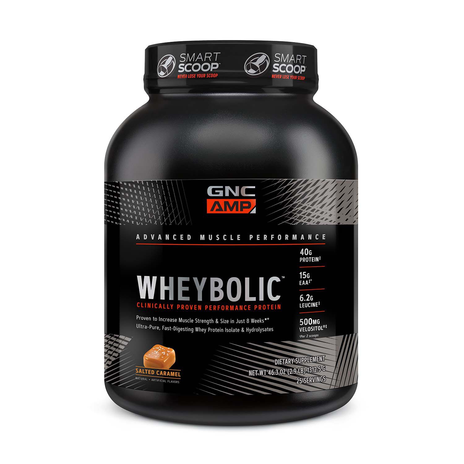 GNC AMP Wheybolic Whey Protein Powder Salted Caramel