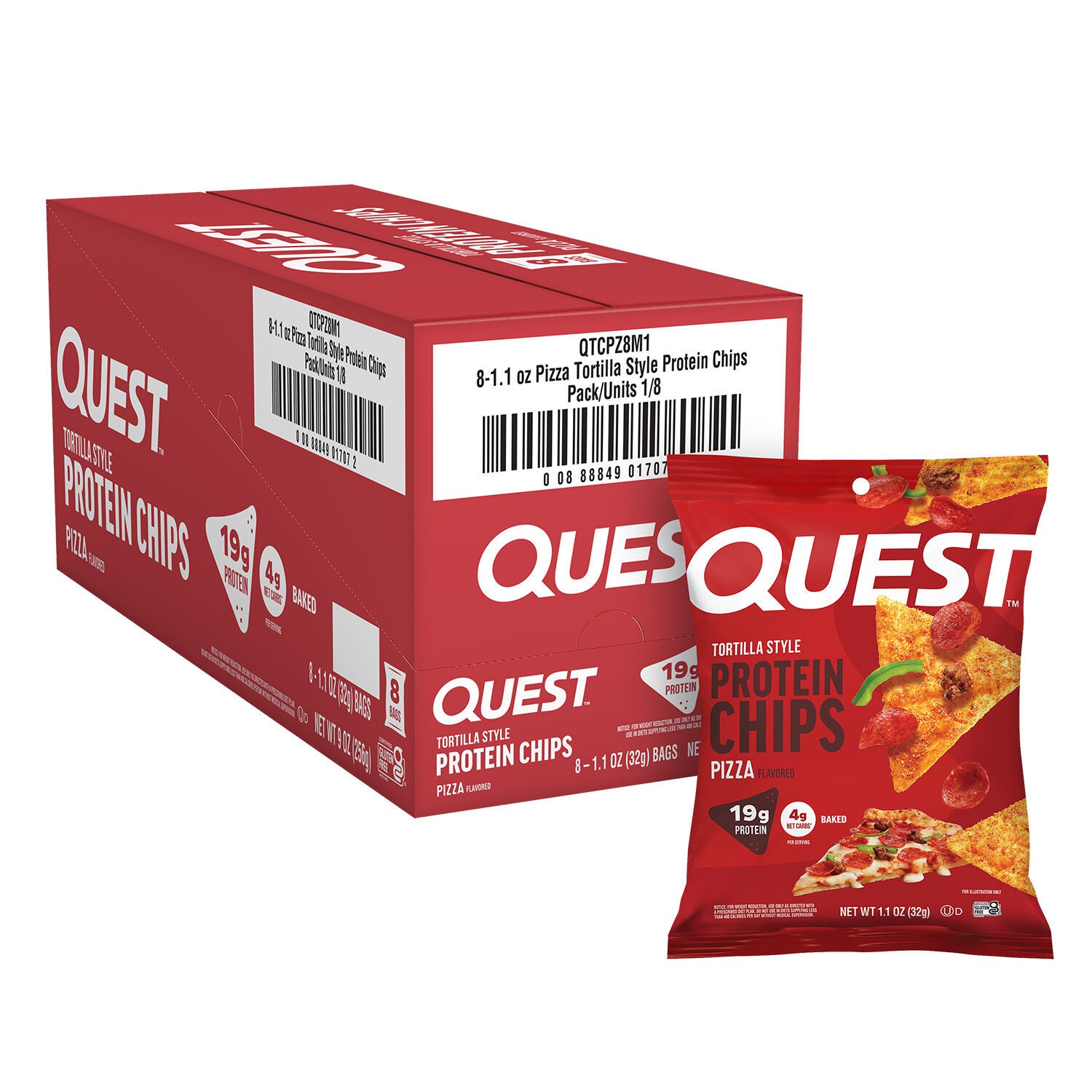 Tortilla Style Protein Chips - Pizza (8 Bags) | GNC