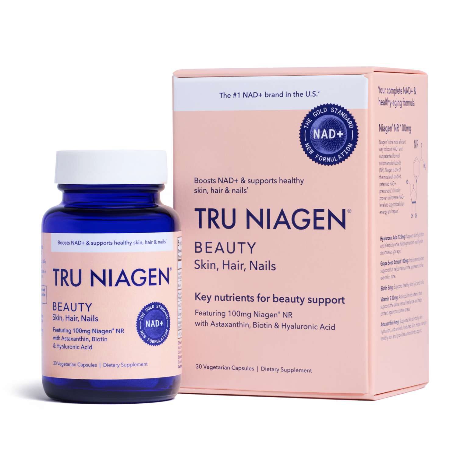 Tru Niagen Beauty - 30 Vegetarian Capsules (30 Servings)