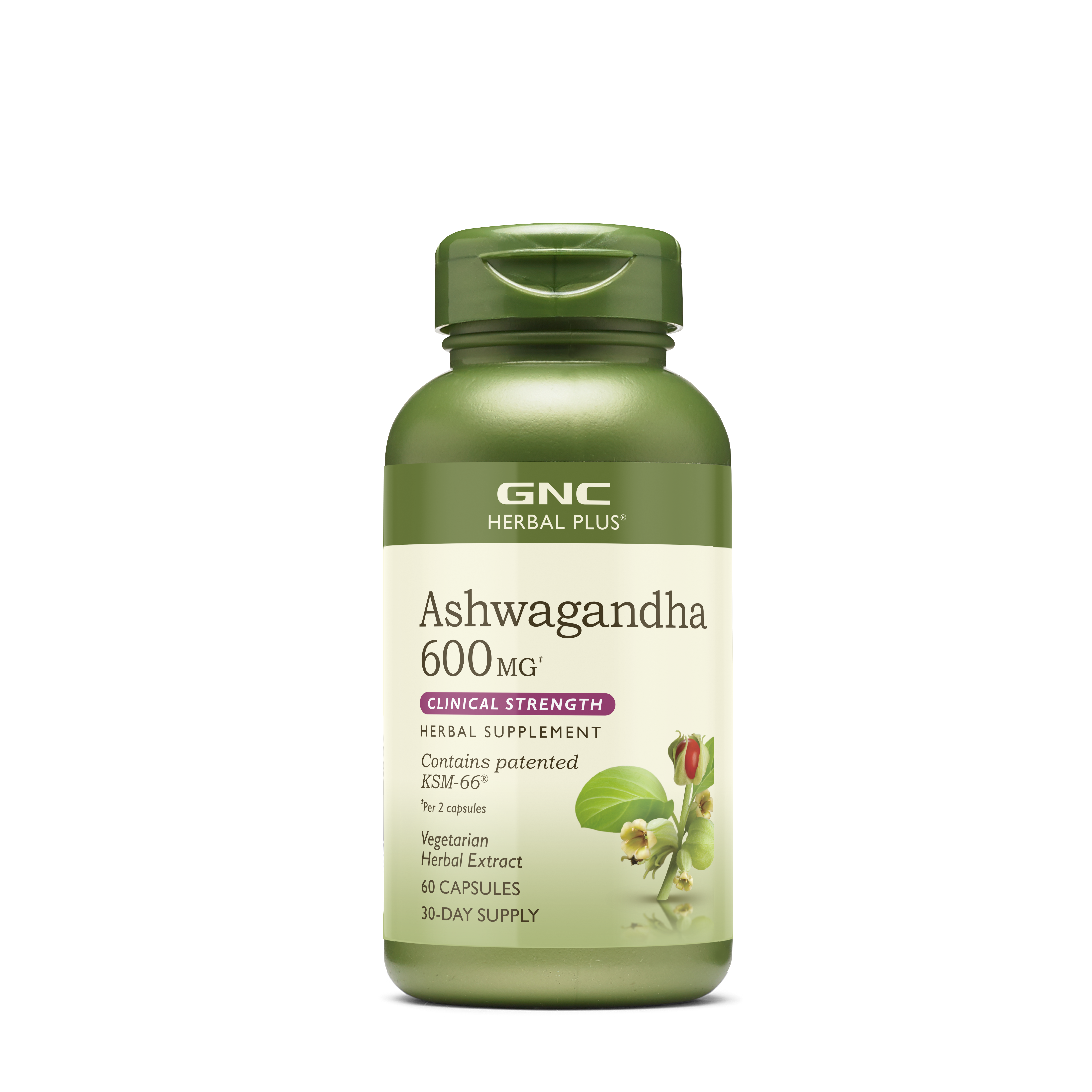 Ashwagandha 600mg 60 Capsules (30 Servings) GNC