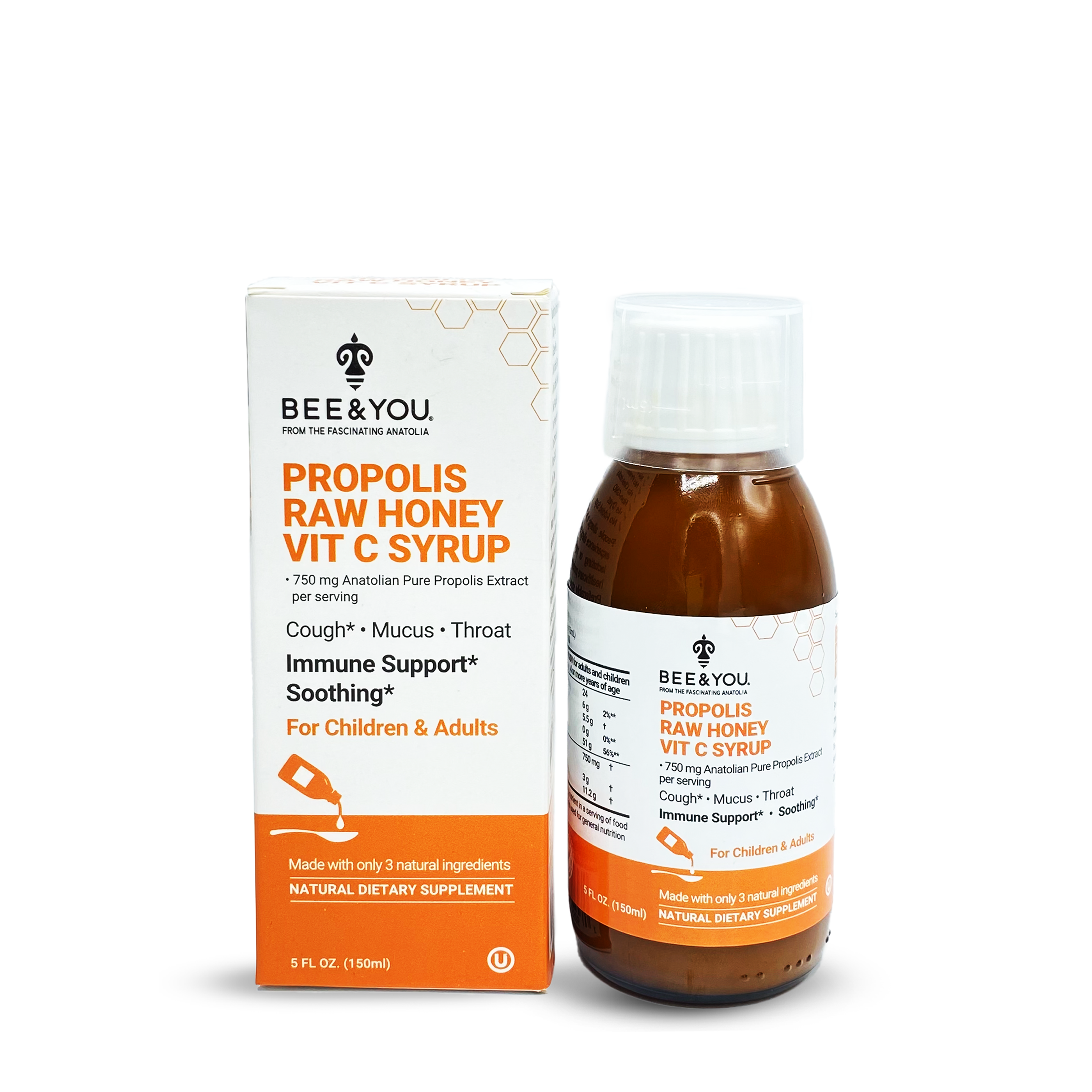 Propolis Raw Honey Vit C Syrup 5 oz. (10 Servings) GNC