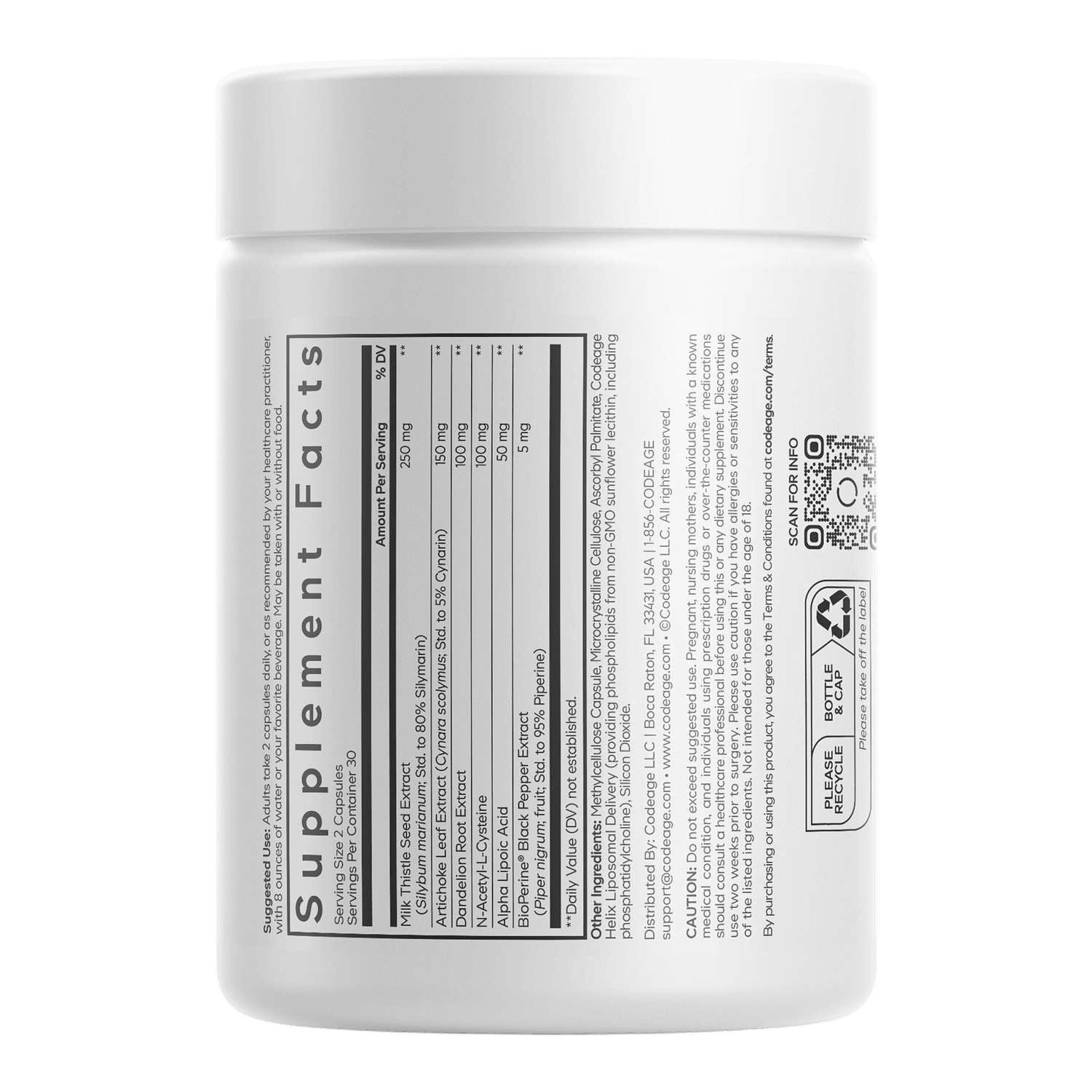 Liposomal Milk Thistle+ - 60 Vegetable Capsules (30 Servings)