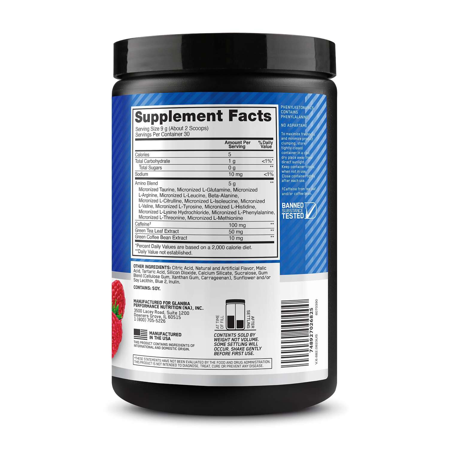 Essential AMIN.O. Energy&trade; - Blue Raspberry&nbsp;(30 Servings)