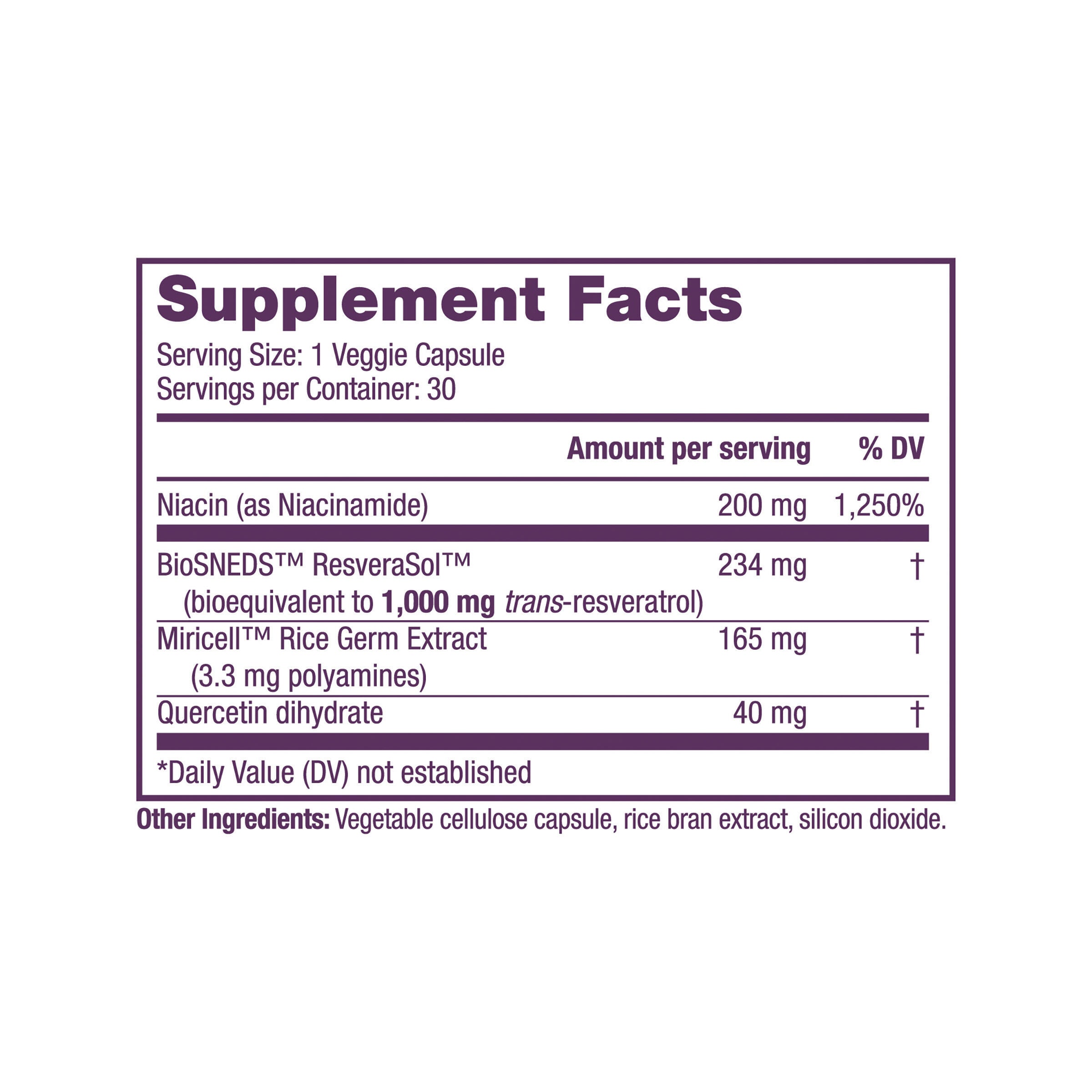 Resveratrol Plus 1000mg - 30 Veggie Capsules (30 Servings)  | GNC