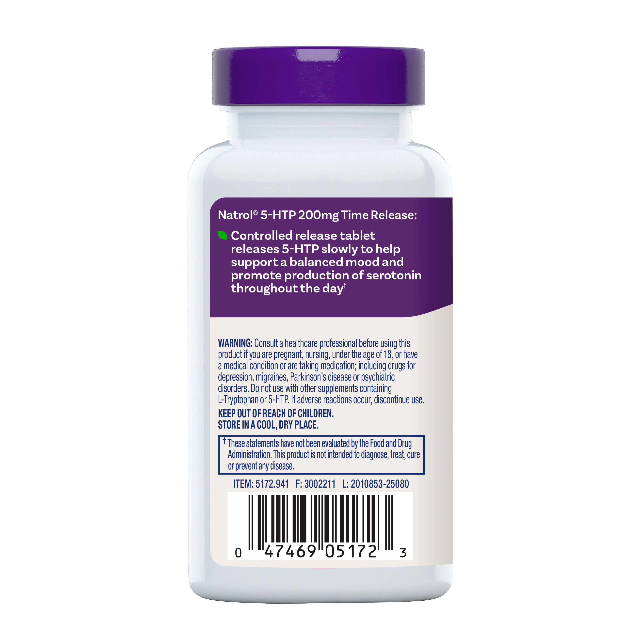 5-HTP 200mg Time Release - 30 Tablets (30 Servings)  | GNC