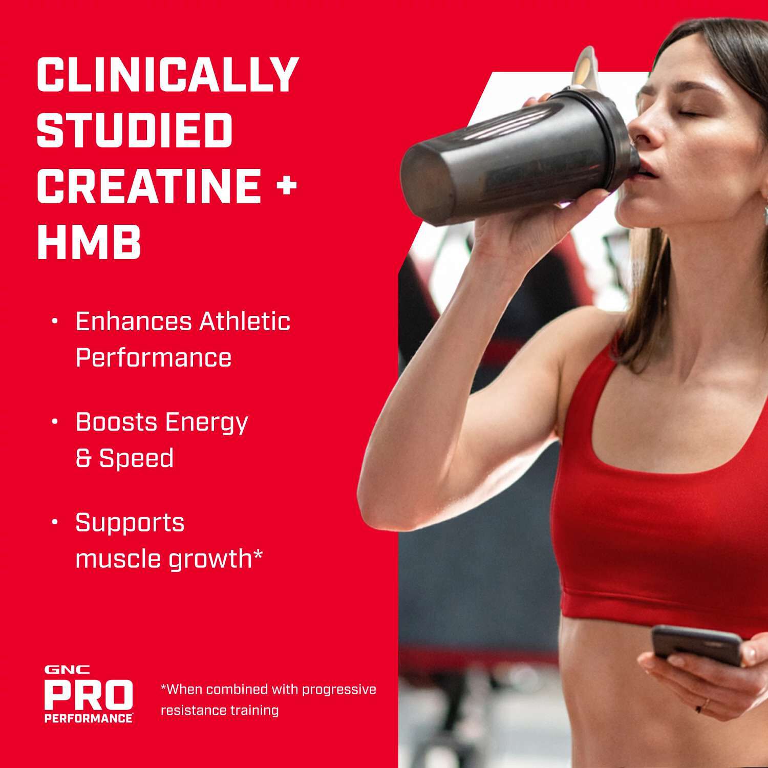 Creatine Monohydrate + HMB (30 Servings)  | GNC