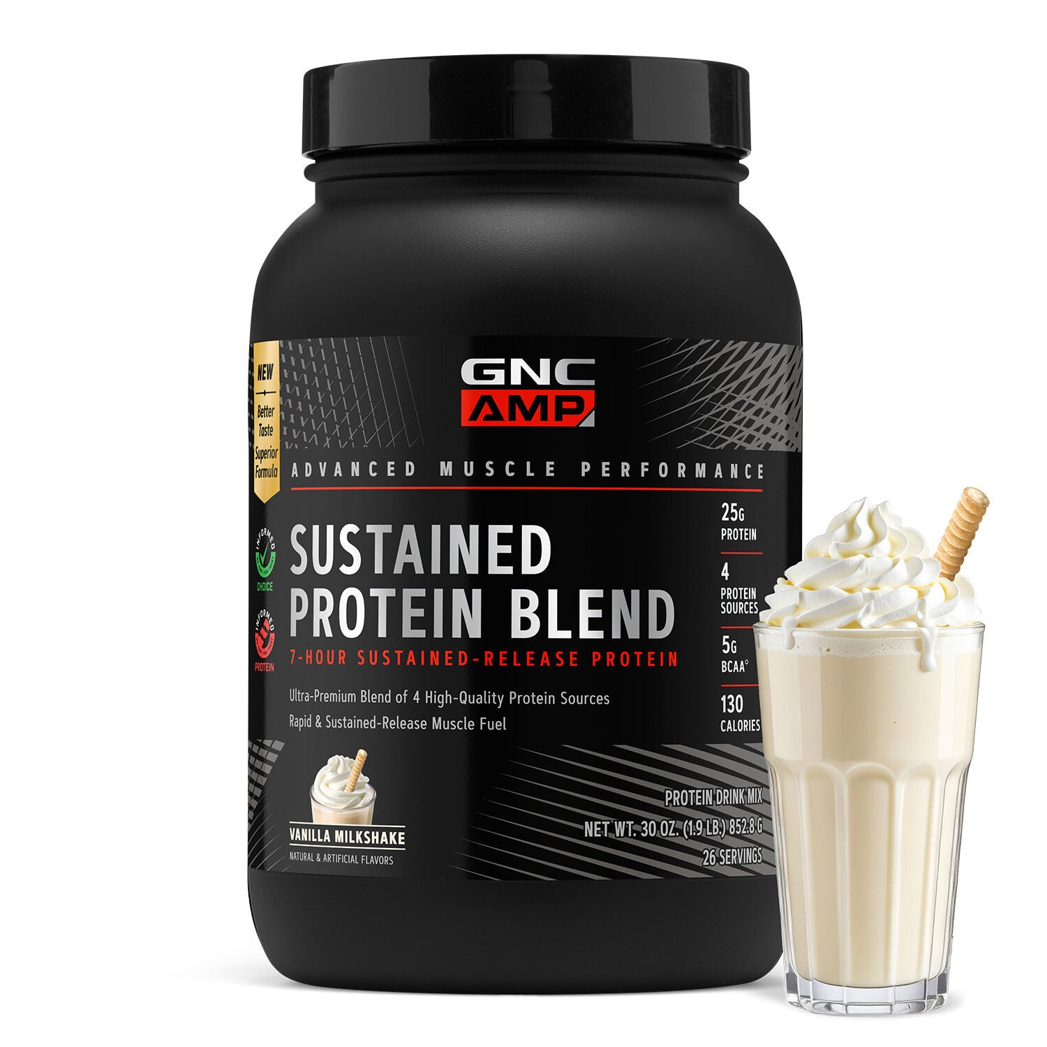 Sustained Protein Blend - Vanilla Milkshake (28 Servings) Vanilla Milkshake | GNC