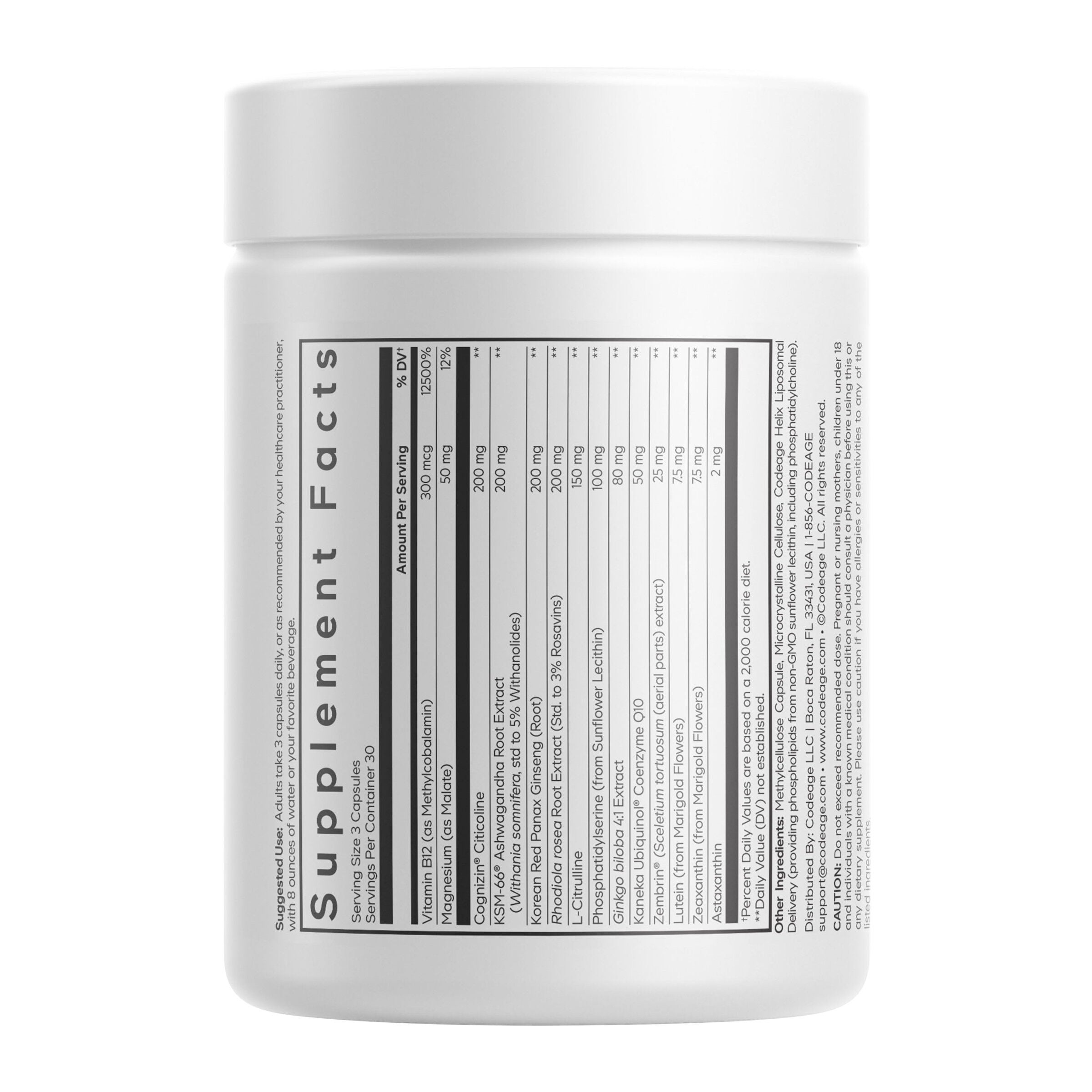 Cognitive Brainpower - 90 Vegetable Capsules (30 Servings)