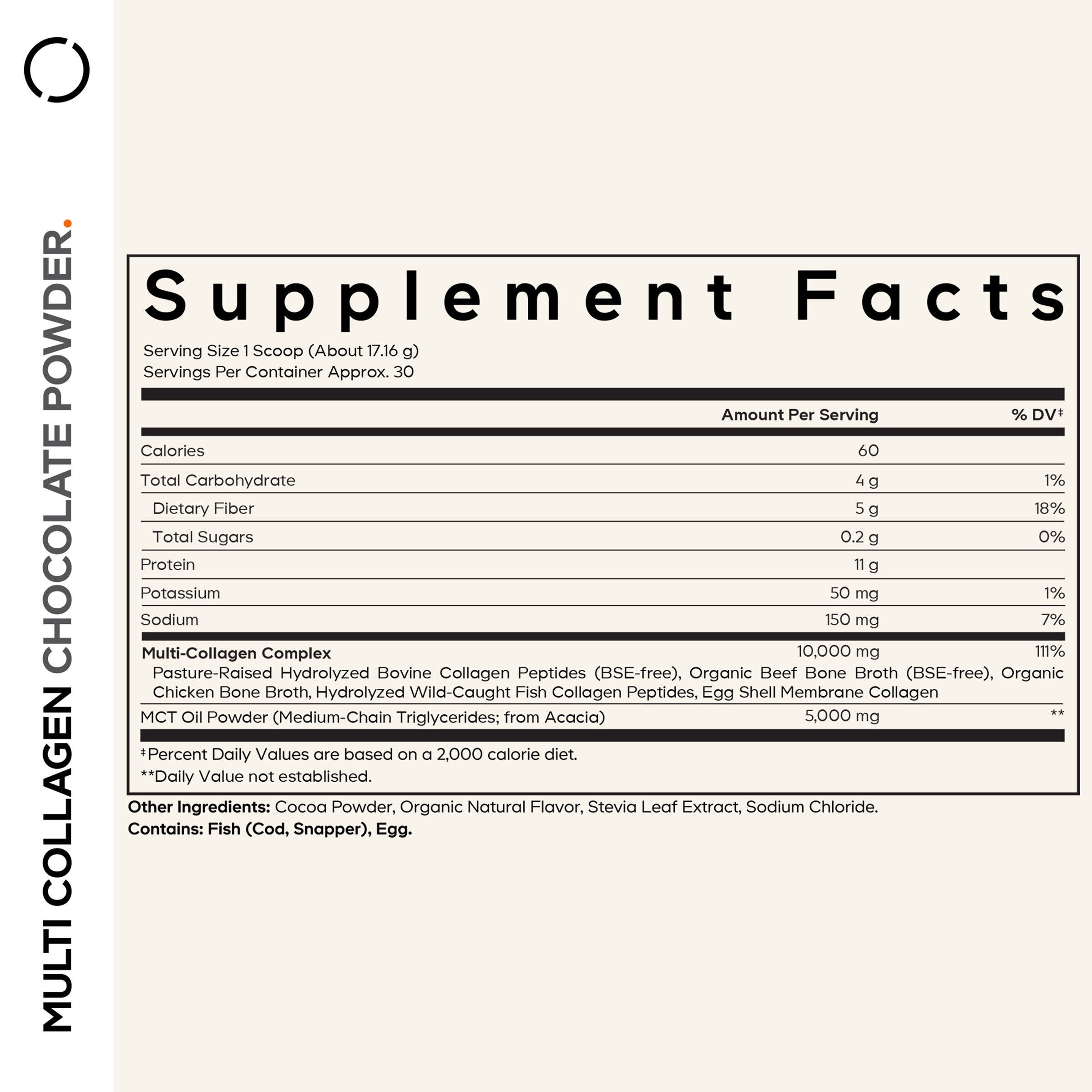 Multi Collagen Peptides Powder - Chocolate - 18.17 oz. (30 Servings)  | GNC