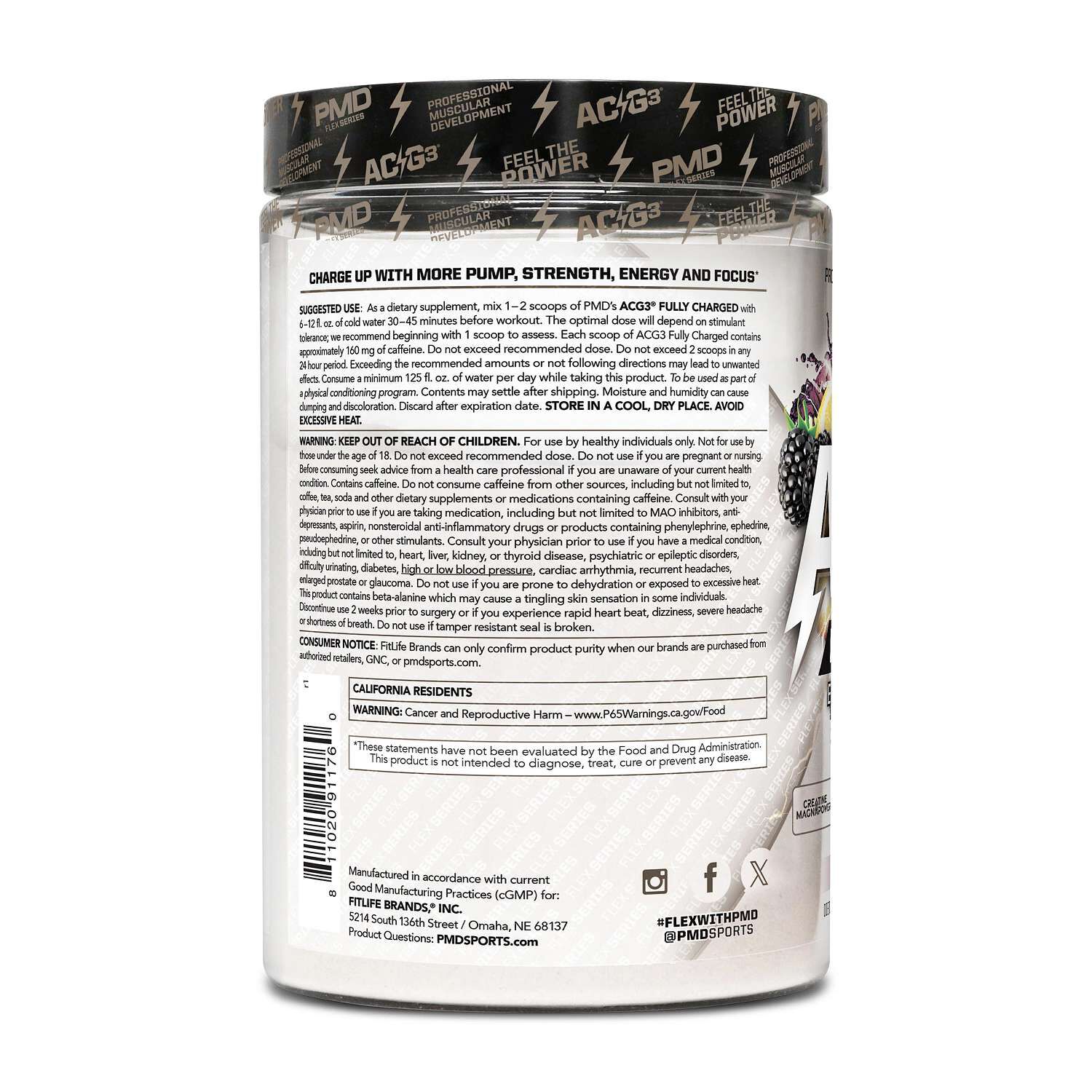 ACG3 Fully Charged Pre-Workout - Blackberry Lemonade (30 Servings)  | GNC