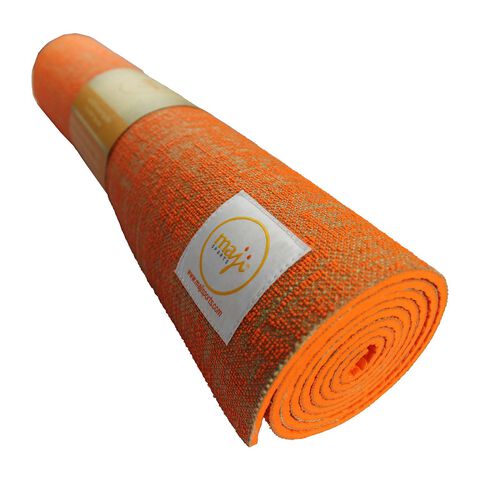 Maji Sports Jute Premium Yoga Mat - Orange/24” x 72” x 5mm