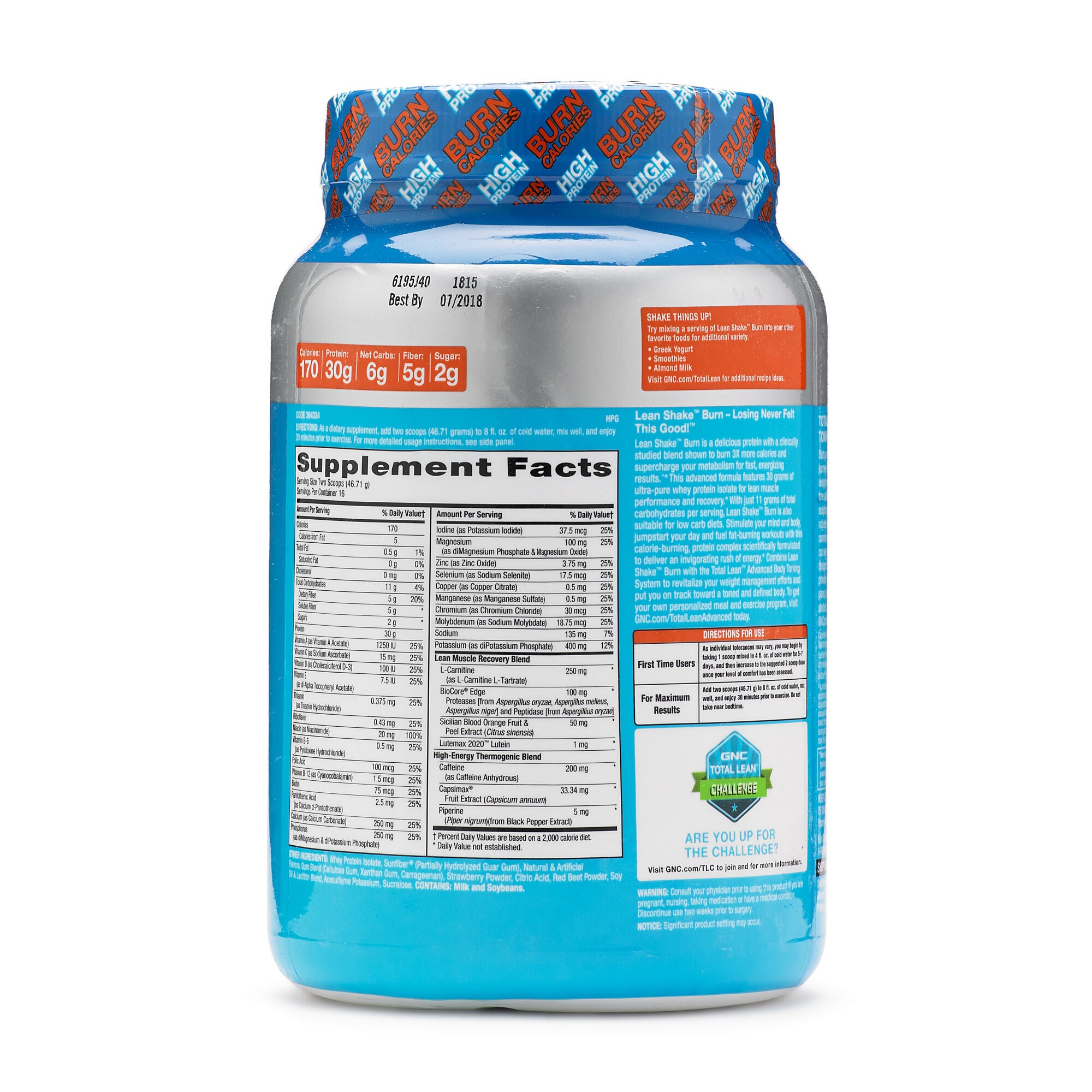 gnc lean burn protein shake