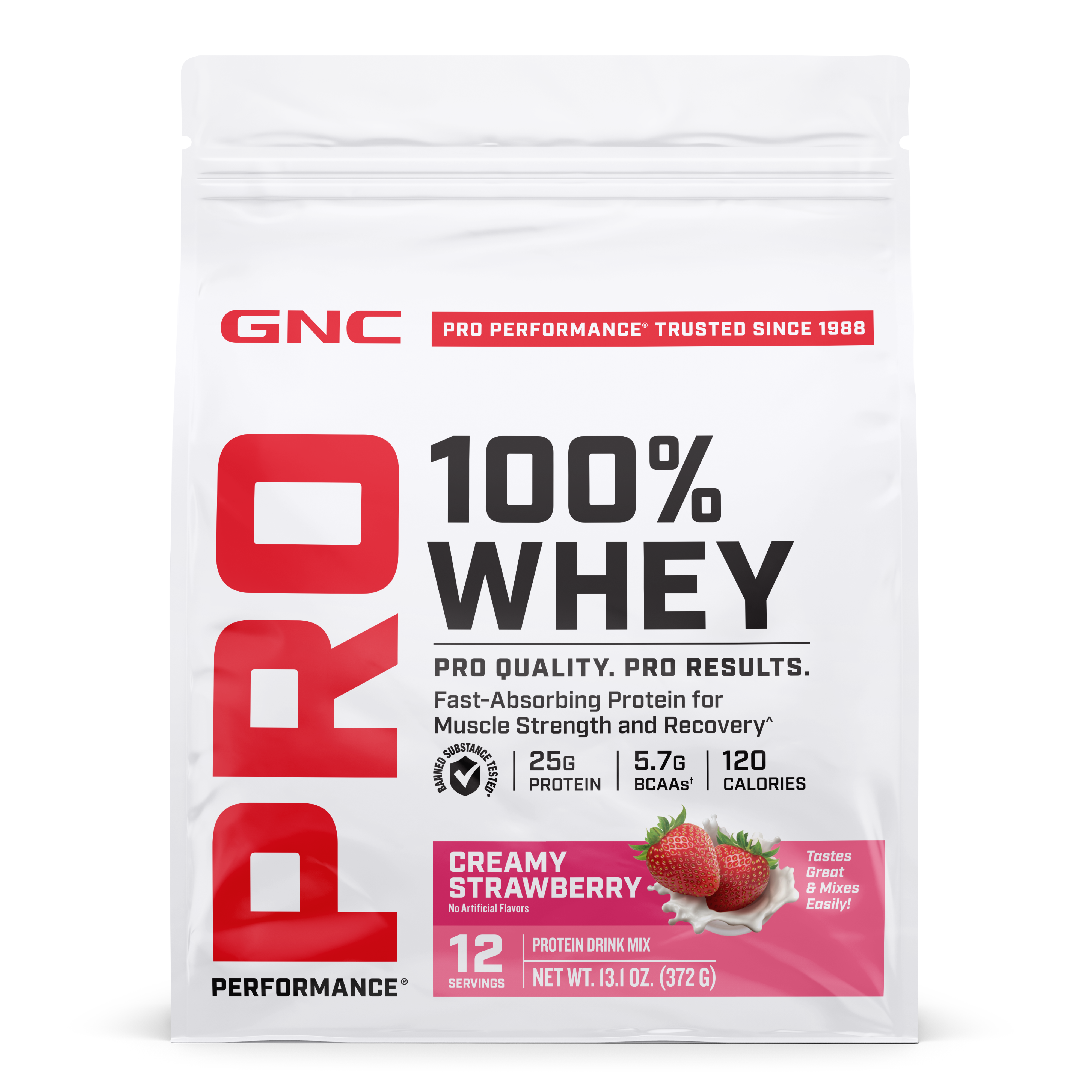 100% Whey 2.0 - Creamy Strawberry (12 Servings) | GNC