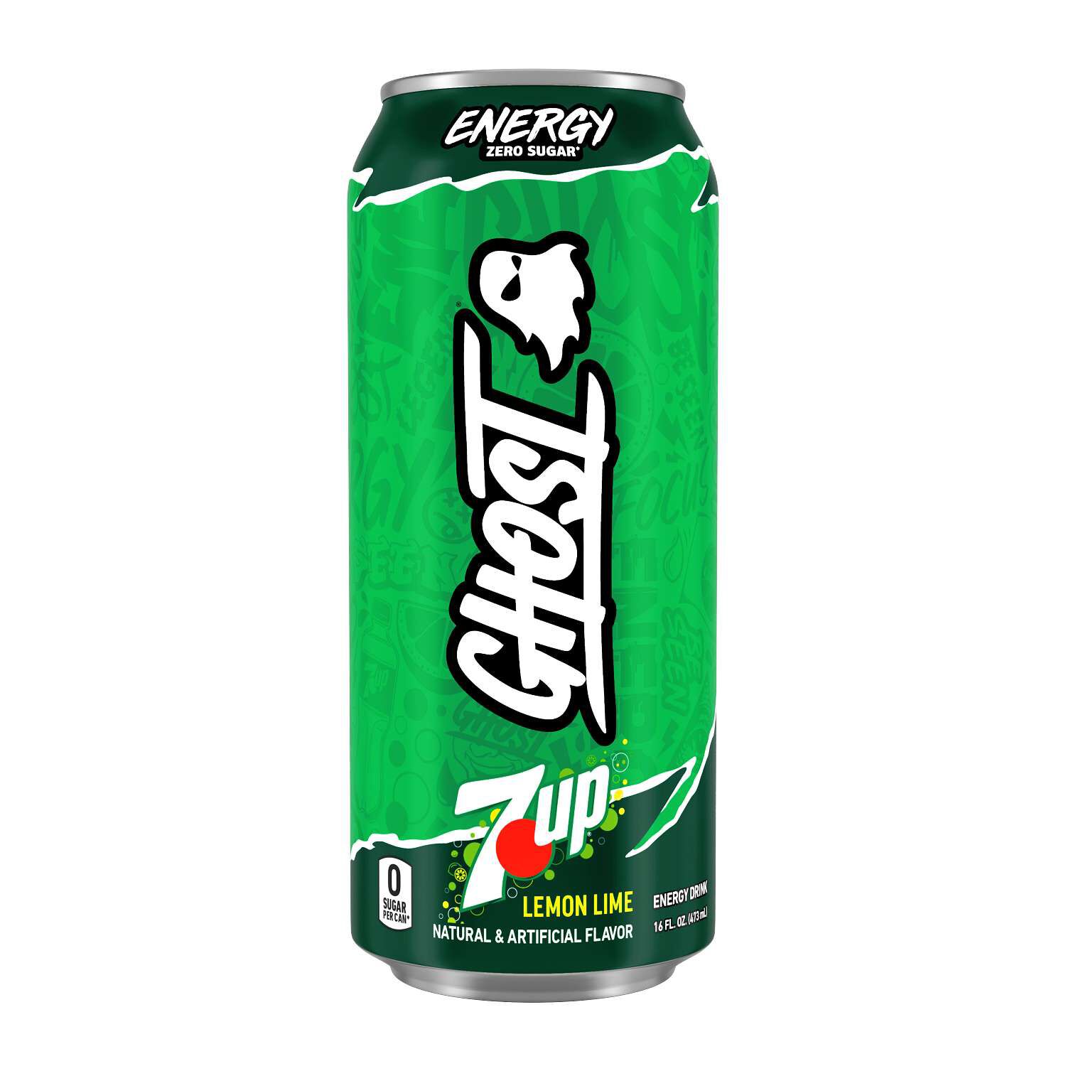 Energy Drink - 7UP Lemon Lime - 16oz. (12 Cans)