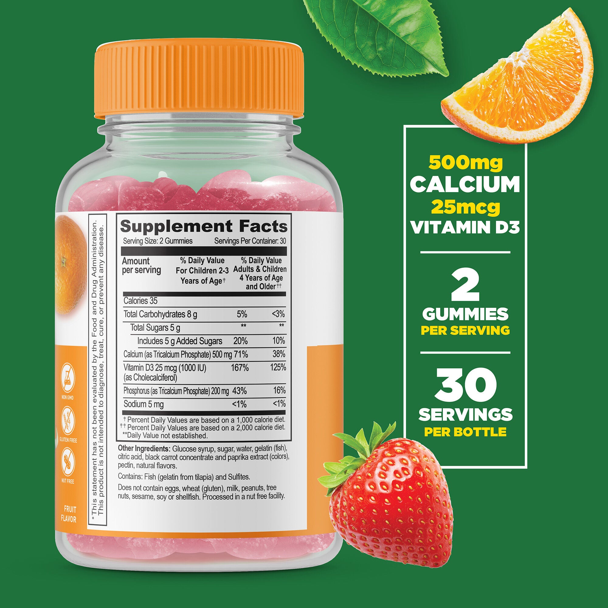Kids Calcium and Vitamin D3 - 60 Gummies (30 Servings)  | GNC