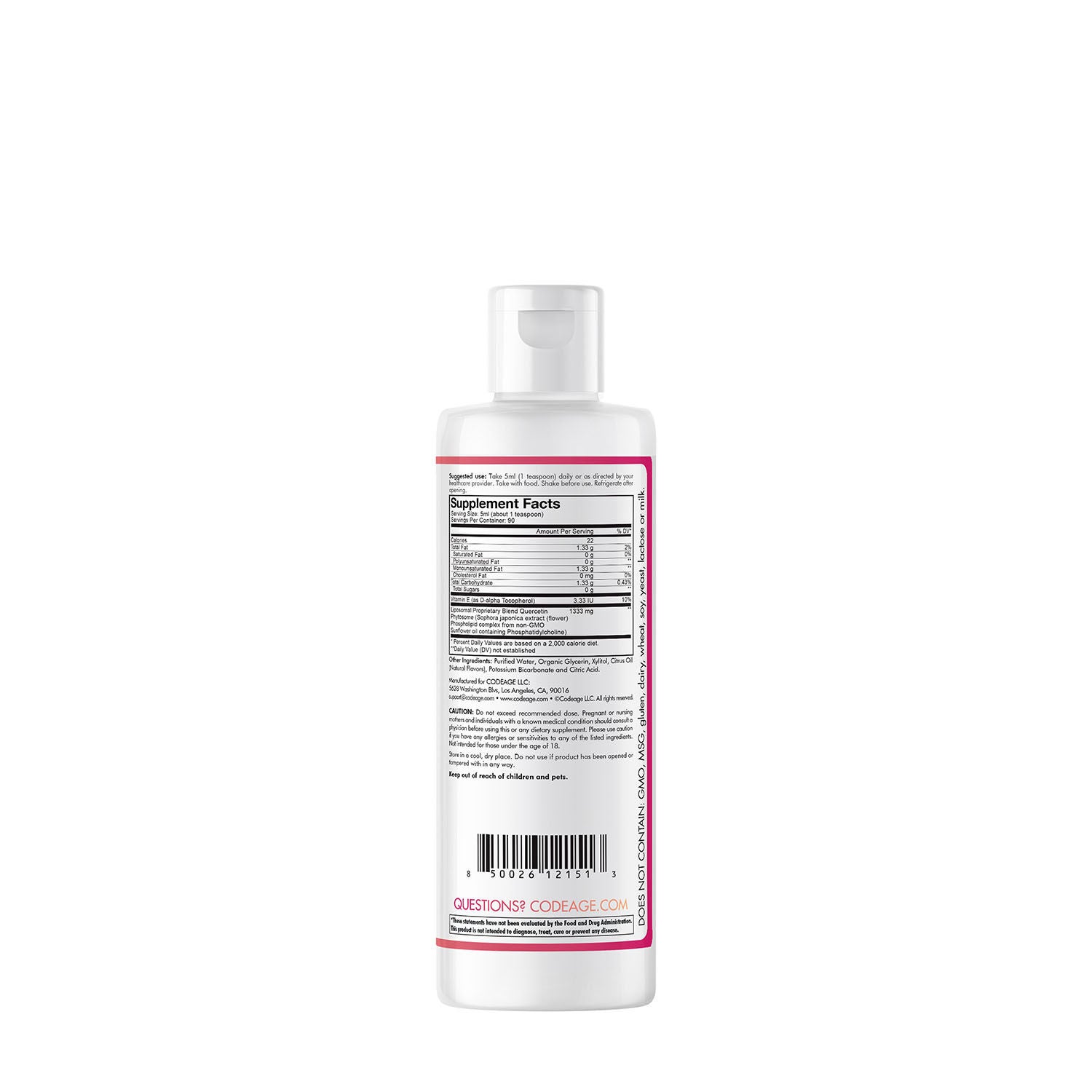 Nanofood Liposomal Quercetin Phytosome &amp; Vitamin E Liquid  - 14 oz. (90 Servings)  | GNC