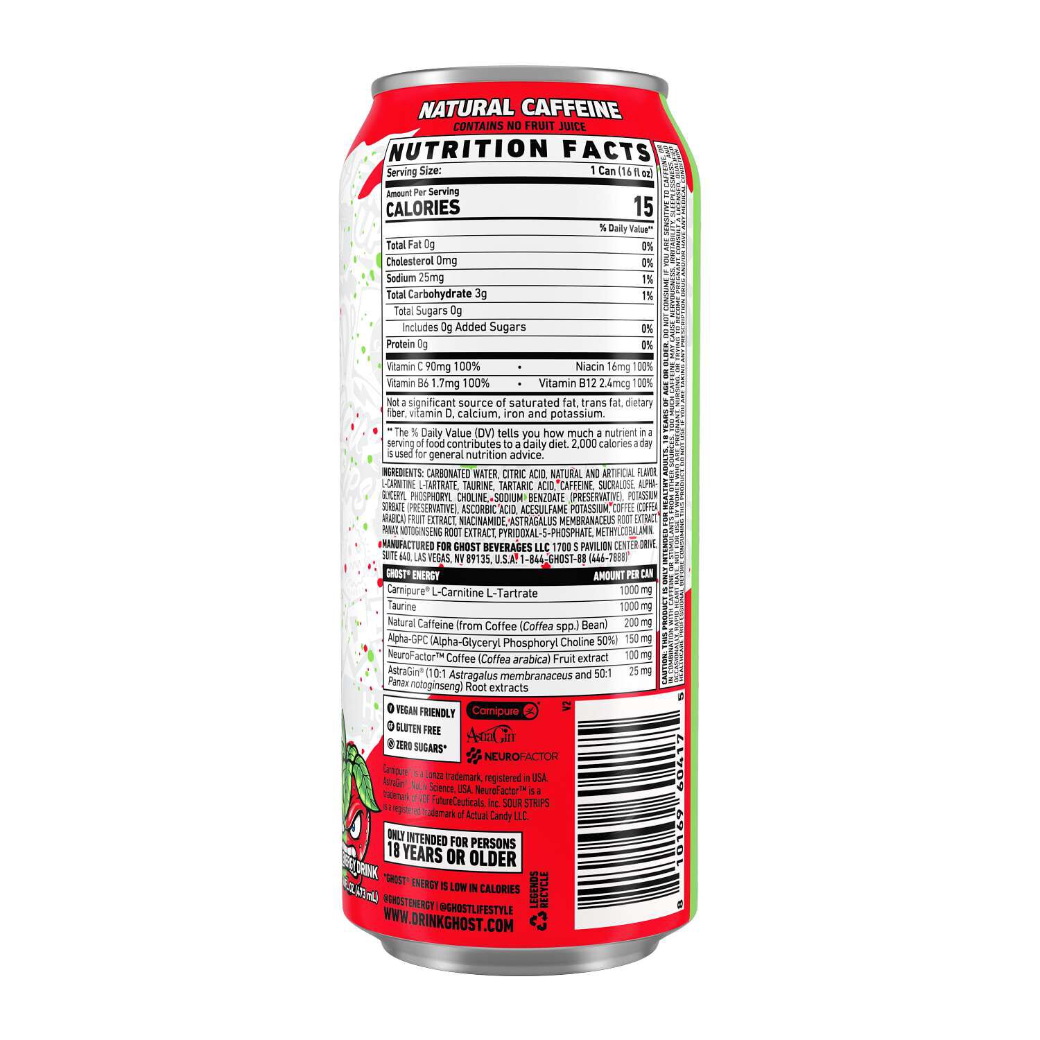 Energy Drink - Sour Strips Appleberry - 16oz. (12 Cans) Sour Strips Appleberry | GNC