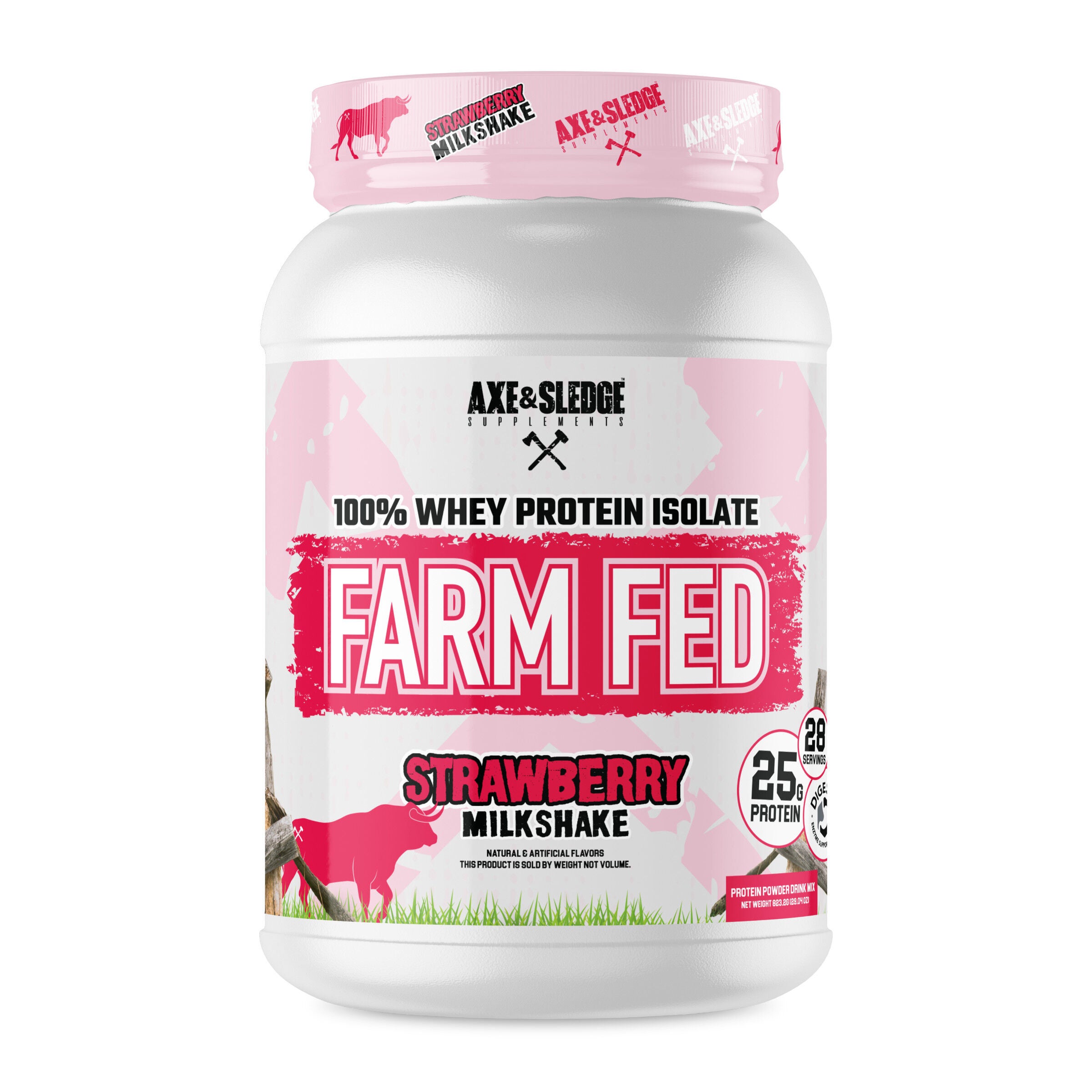Farm Fed Protein - Strawberry Milkshake (28 Servings) | GNC