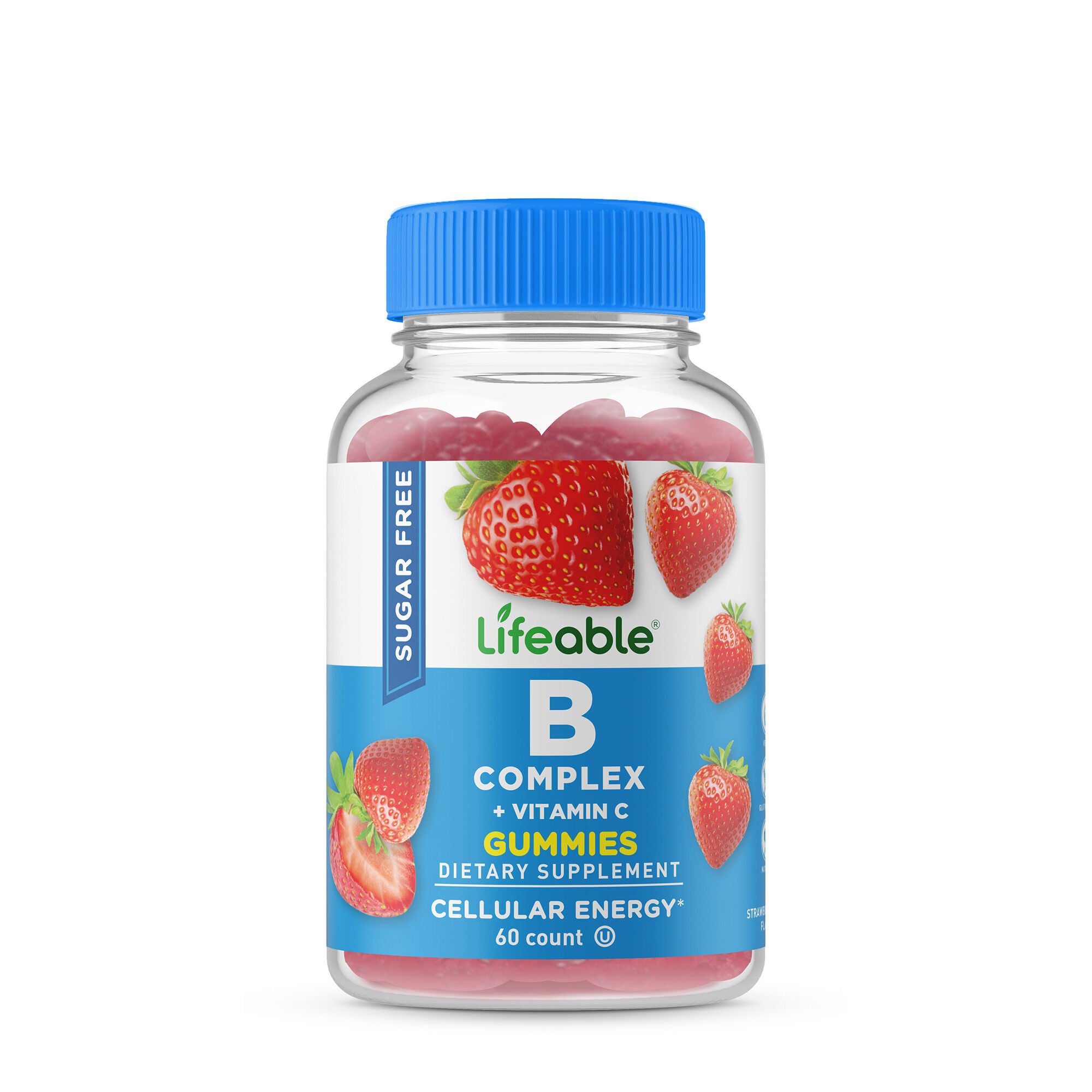 Lifeable Sugar Free B Complex with Vitamin C - 60 Gummies (60 Servings)