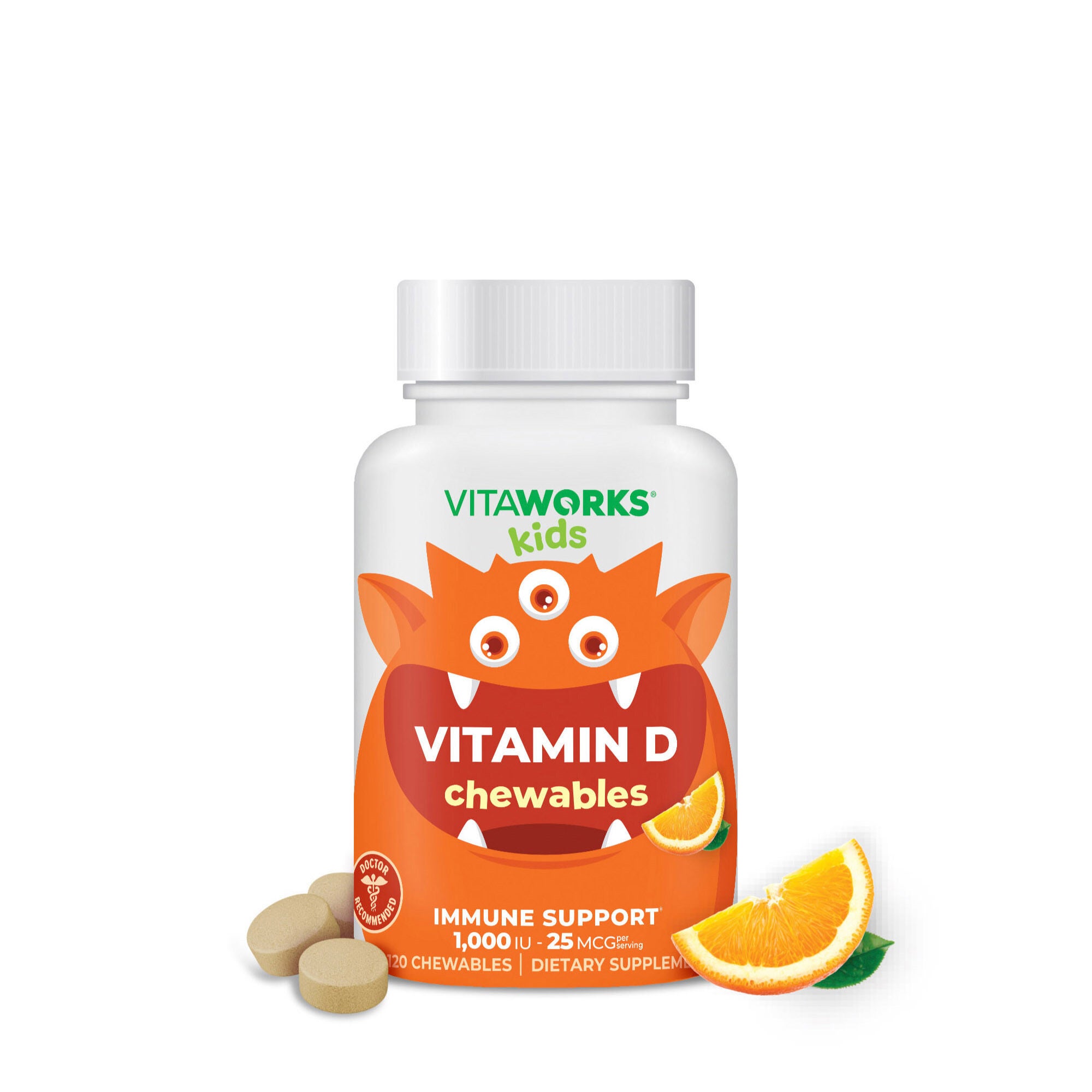 Kids Vitamin D3 25mcg - 120 Chewables (120 Servings)  | GNC