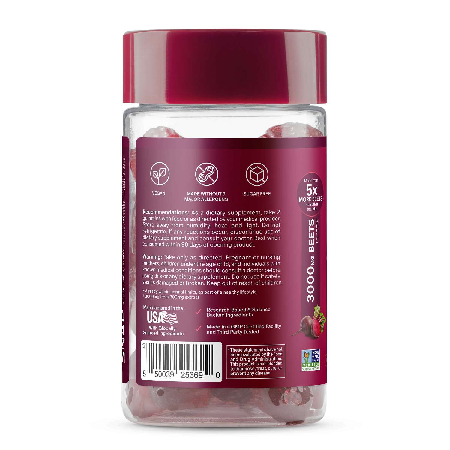 Heart Beets - Cherry - 60 Gummies (30 Servings)  | GNC
