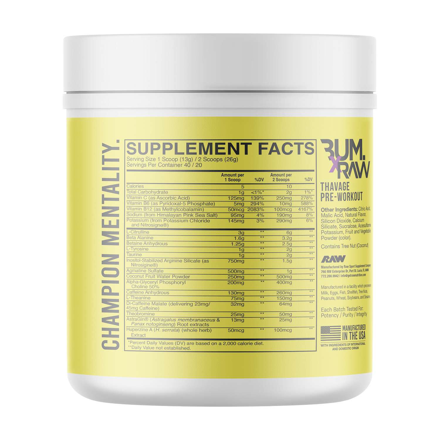 Thavage Pre-Workout - Cotton Candy Grape (40 Servings)