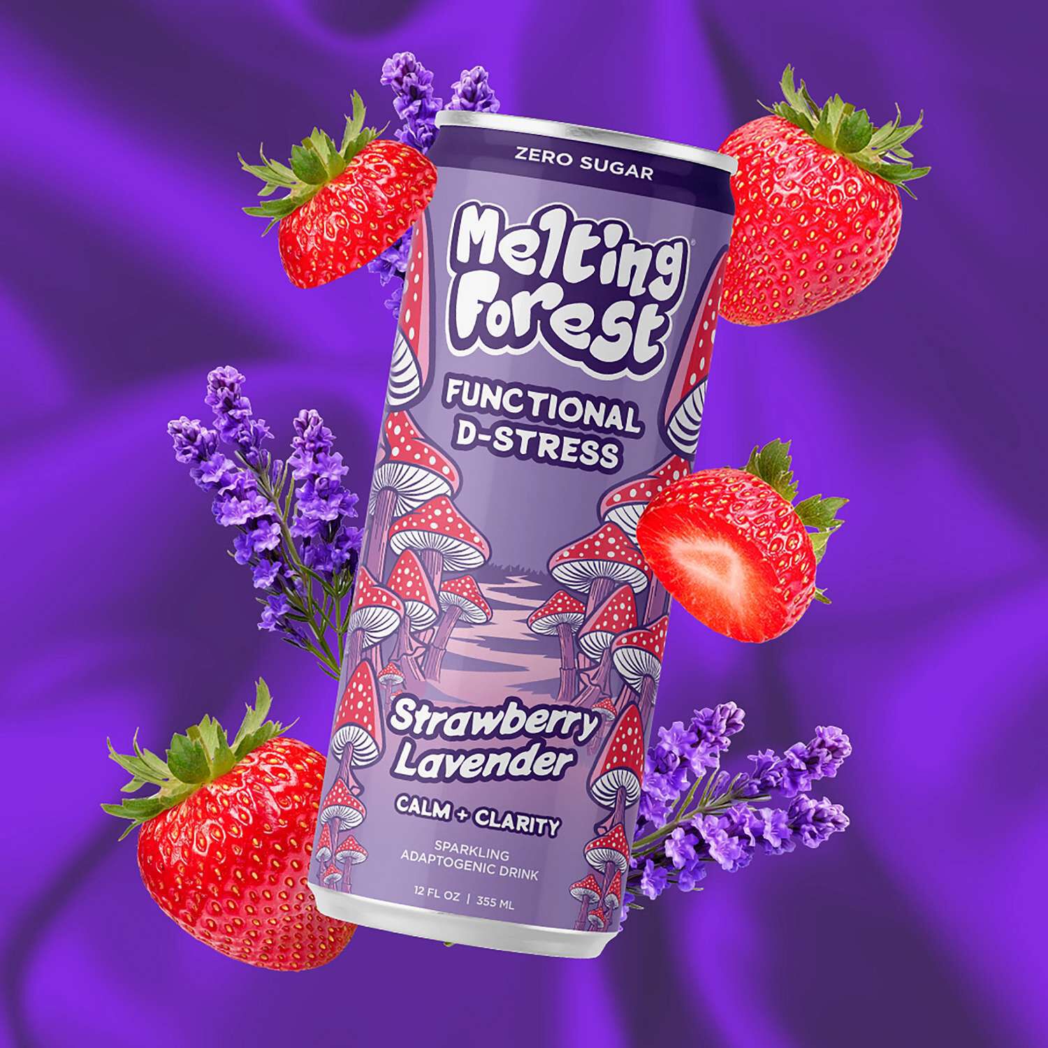 Functional D-Stress Drink - Strawberry Lavender - 12 oz. (12 Cans)