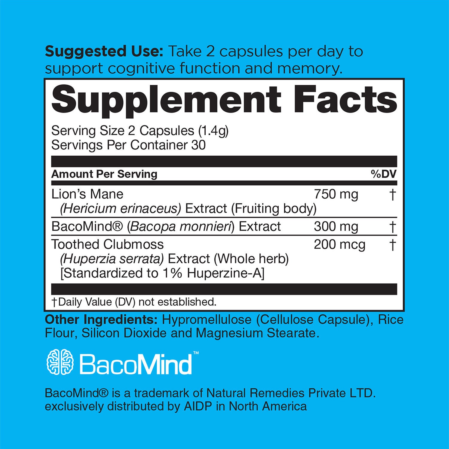 Nootropic Mind Platinum Mushroom Blend - 60 Capsules (30 Servings)  | GNC