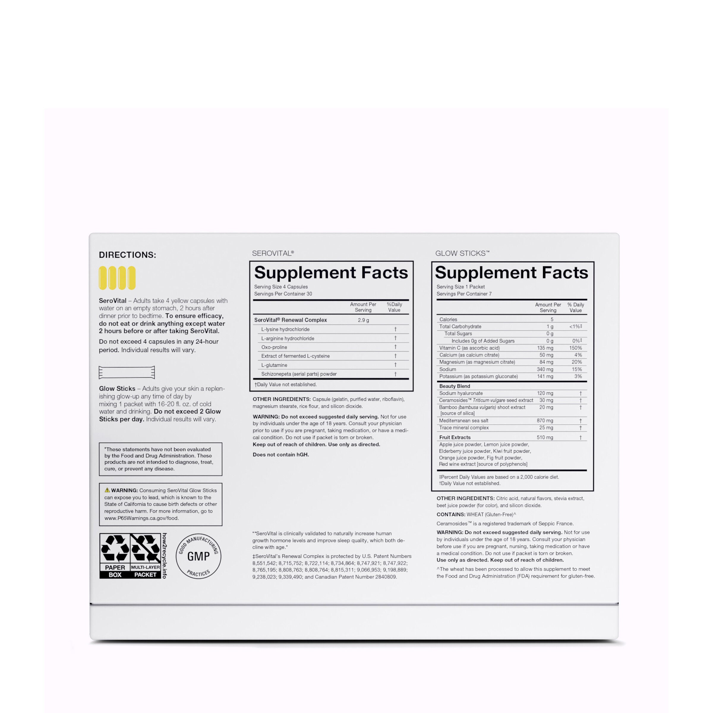 SeroVital Anti-Aging Therapy - 120 Capsules + 7 Glow Sticks (30 Servings)  | GNC