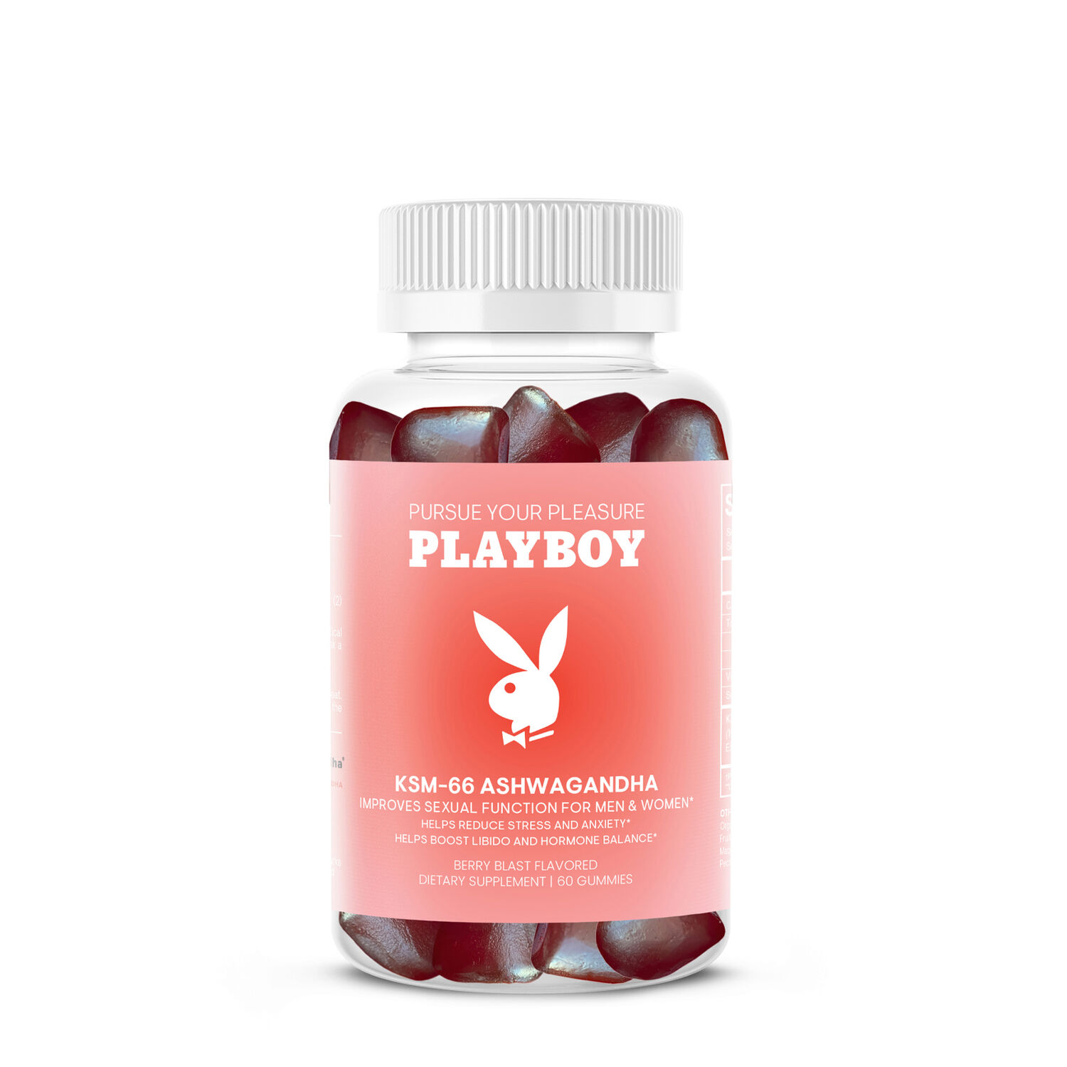 Playboy: KSM-66 Ashwagandha - Berry Blast - 60 Gummies &#40;30 Servings&#41;  | GNC