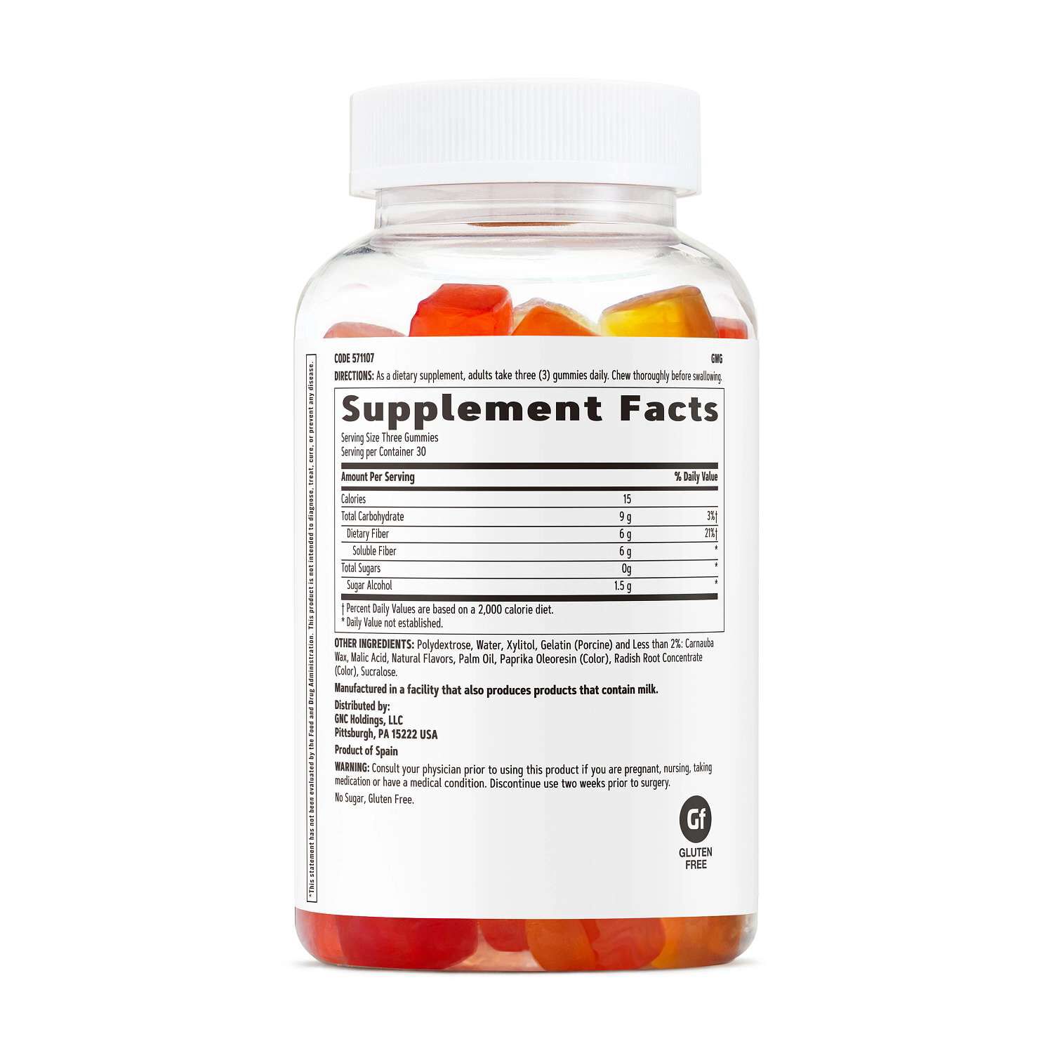Fiber Gummy - Mixed Fruit - 90 Gummies (30 Servings)