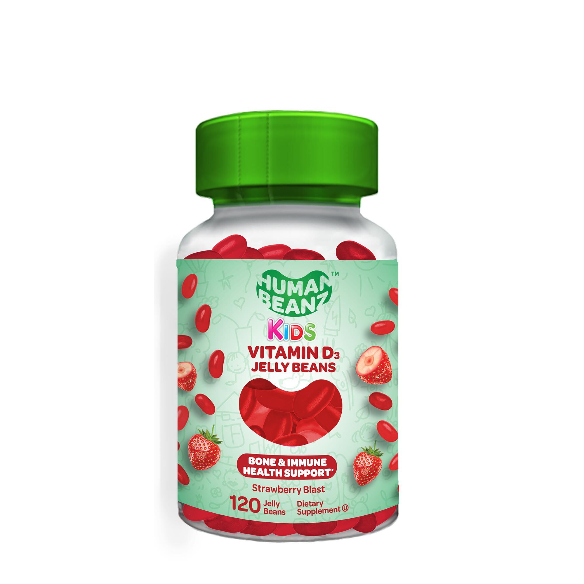Kids Vitamin D3 Jelly Beans - Strawberry Blast- 120 Jelly Beans (60 Servings)  | GNC