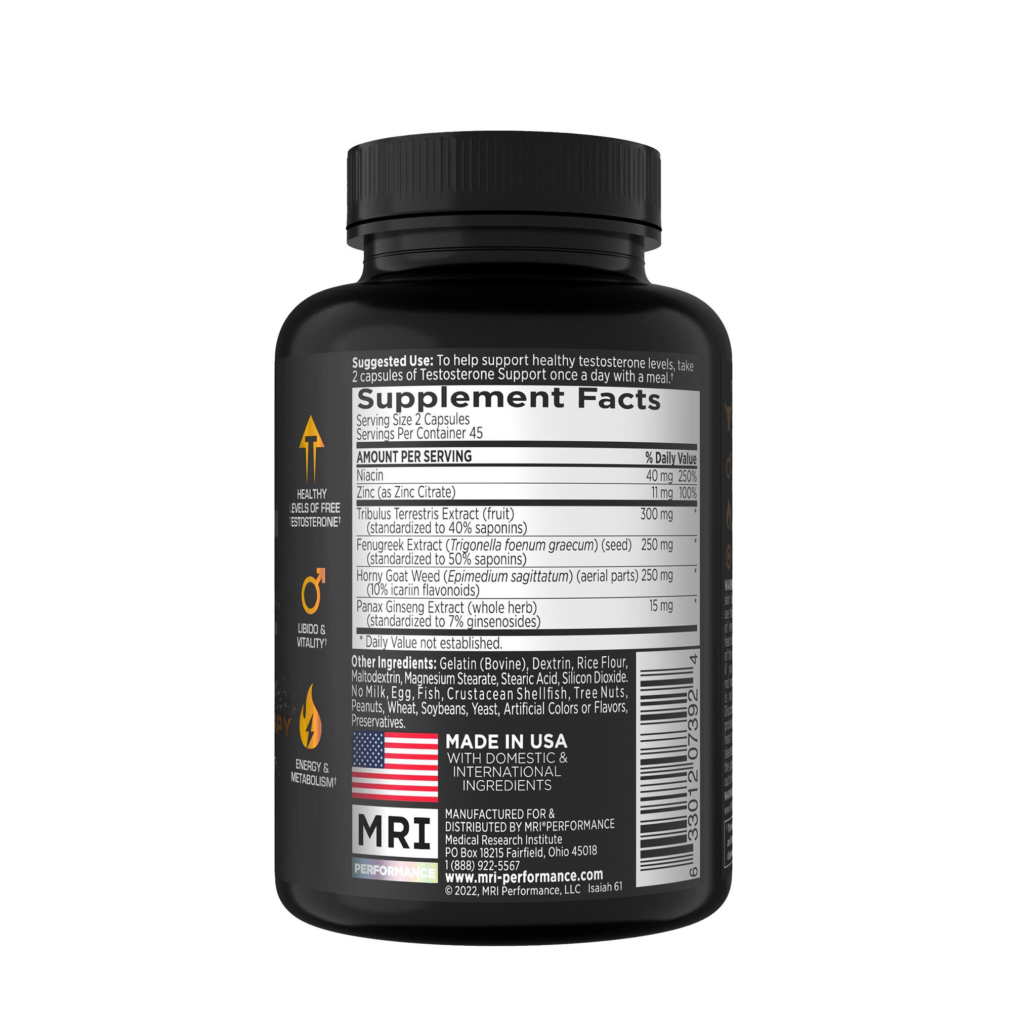 TRT Support - Testosterone Replacement Therapy - 90 Capsules &#40;45 Servings&#41;  | GNC