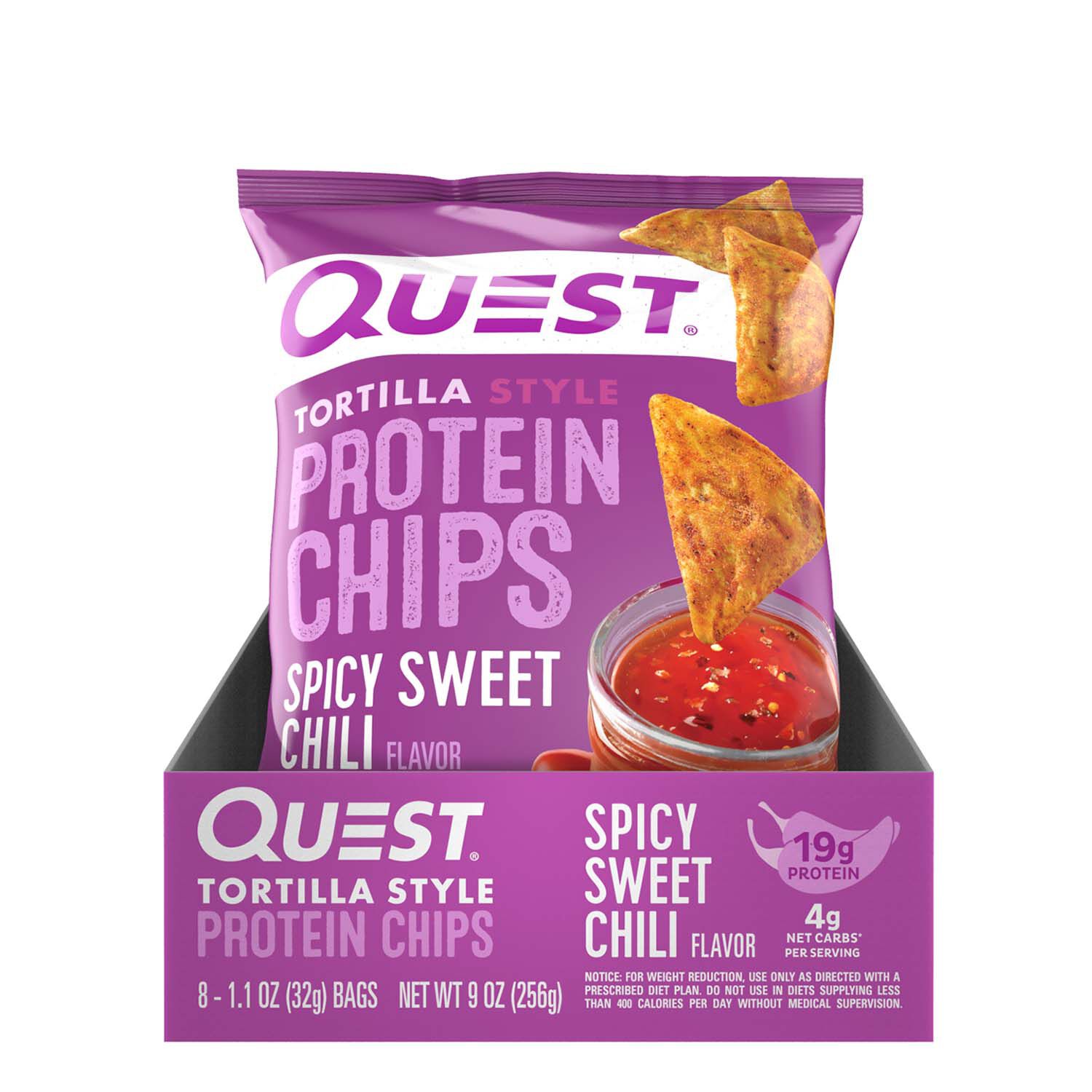 Quest Tortilla Style Protein Chips Spicy Sweet Chili 8 Pack Gnc