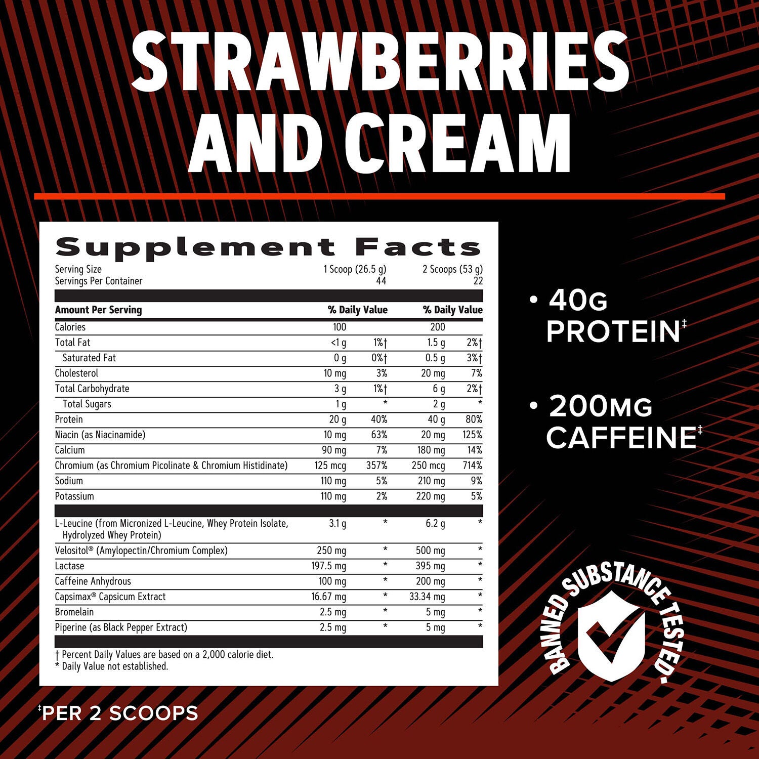 Wheybolic&trade; Ripped - Strawberries and Cream (22 Servings)