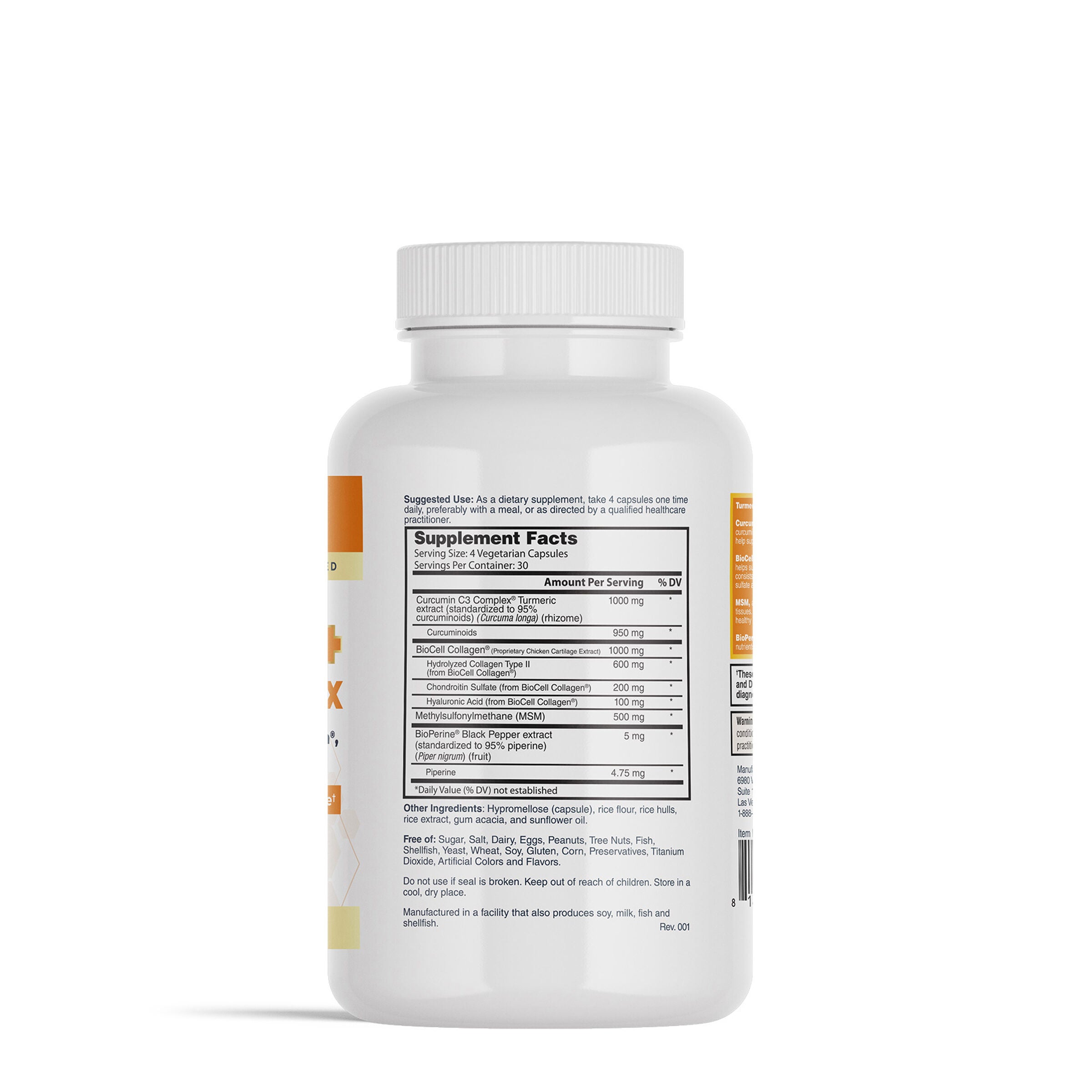 Turmeric + Joint Complex - 120 Vegetarian Capsules (30 Servings)  | GNC