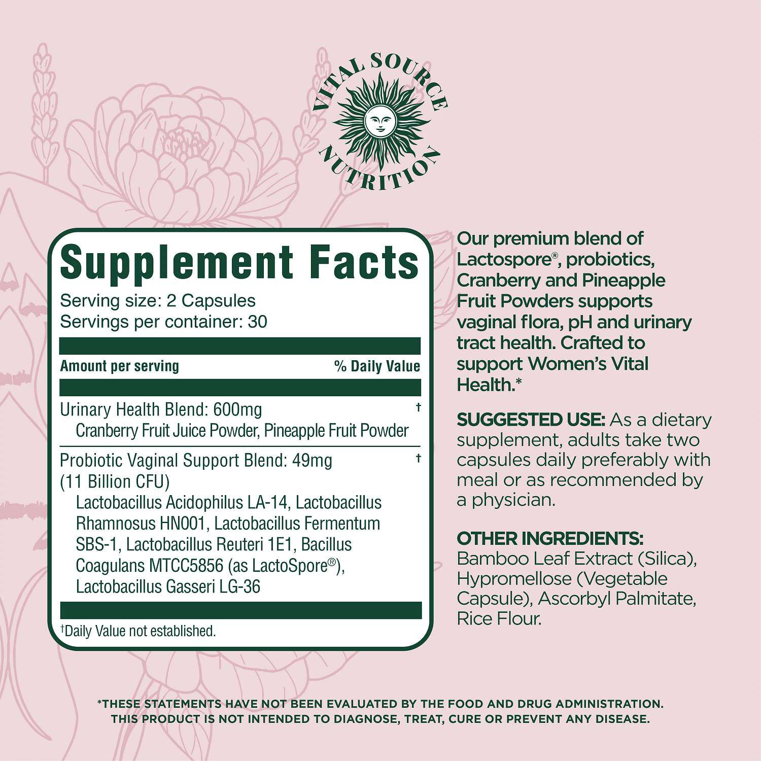 ViXi Feminine Balance - 60 Capsules (30 Servings)