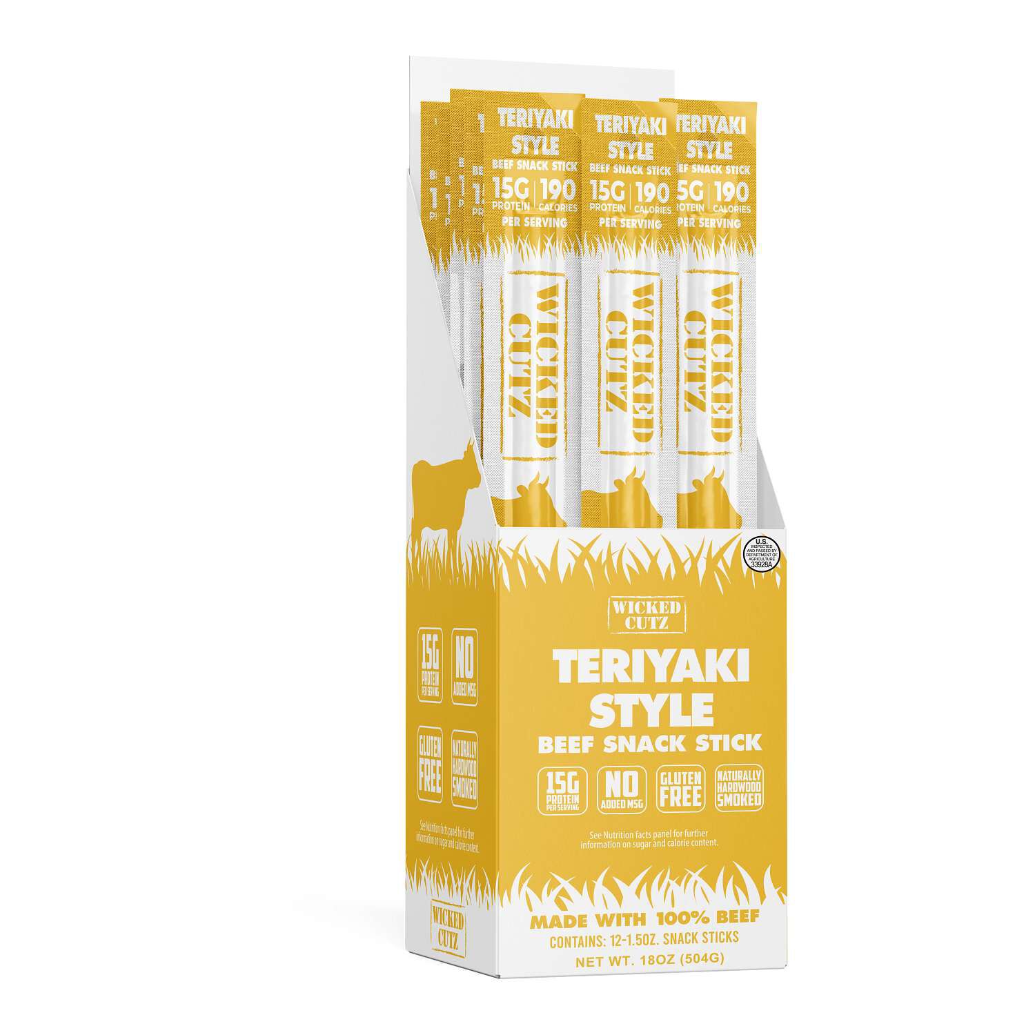 Beef Sticks - Teriyaki (12 Sticks)  | GNC