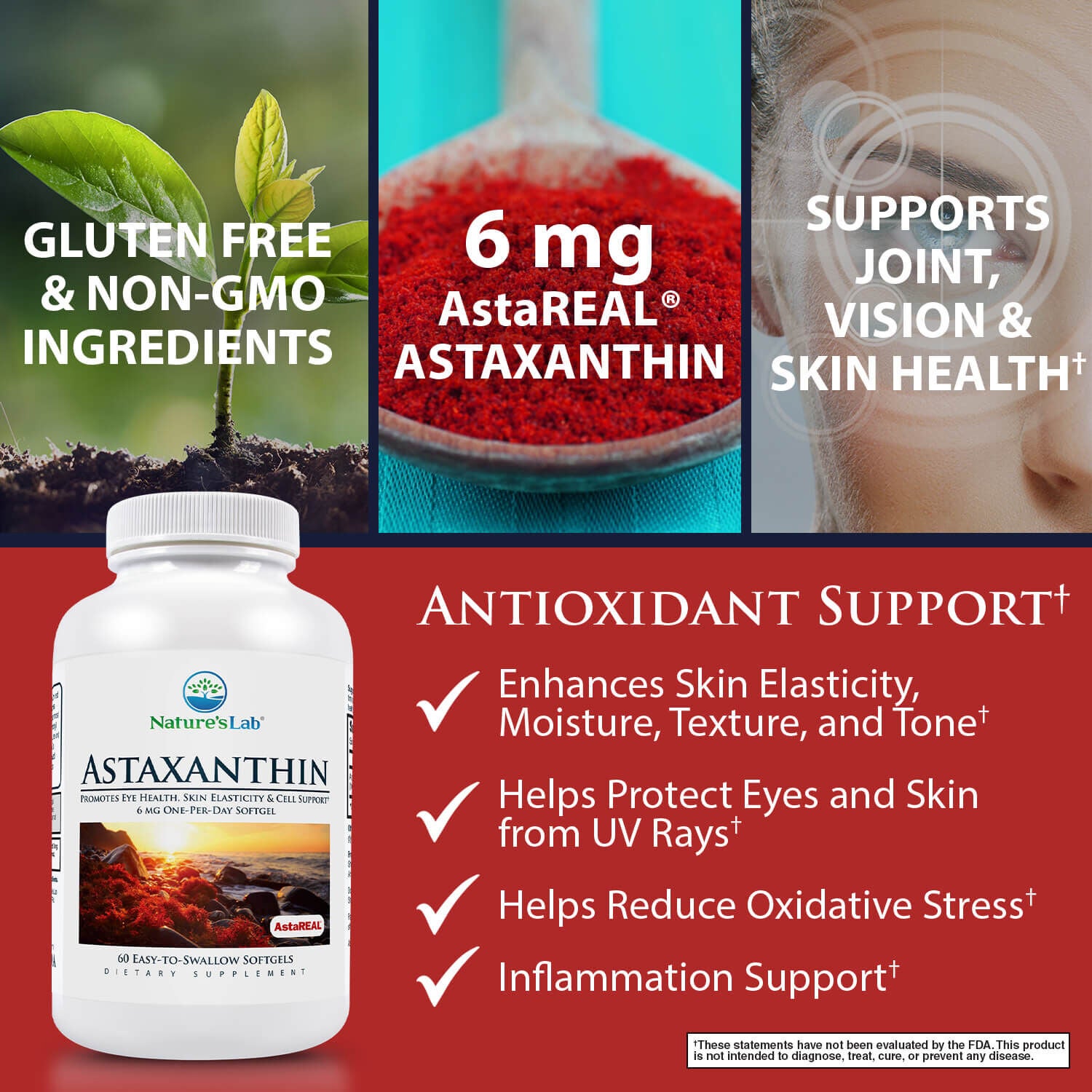 AstaREAL&reg; Astaxanthin - 6mg - 60 Soft Gels (60 Servings)  | GNC