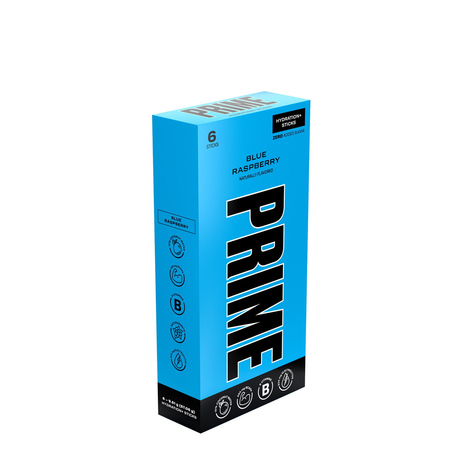 PRIME HYDRATION+ Sticks LEMON LIME | Hydration Powder Single Serve Sticks |  Electrolyte Powder On The Go | Low Sugar | Caffeine-Free | Vegan | 6